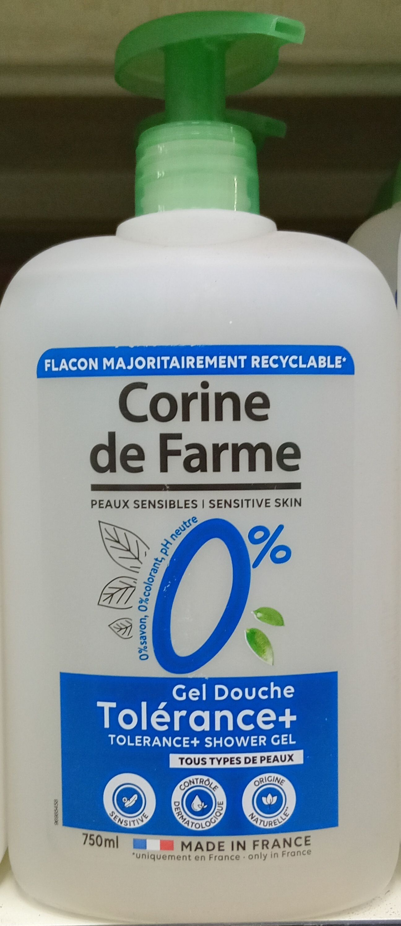Corine De Farme Douche Gel Tolerance 0% 750ml_1