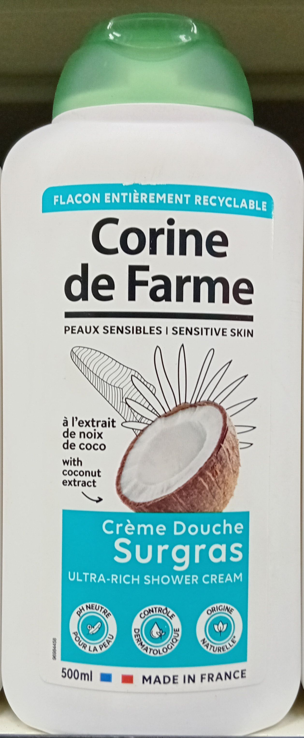 Corine De Farme Douche Cr. Coconut 500ml_0