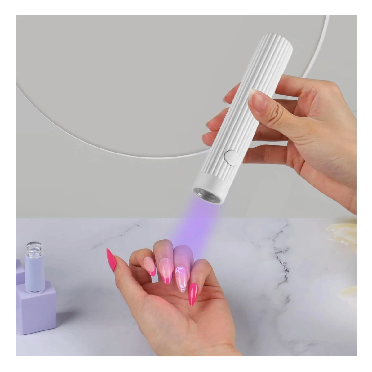 LAMPARA DE UÑA MINI LINTERNA 3W UV_0