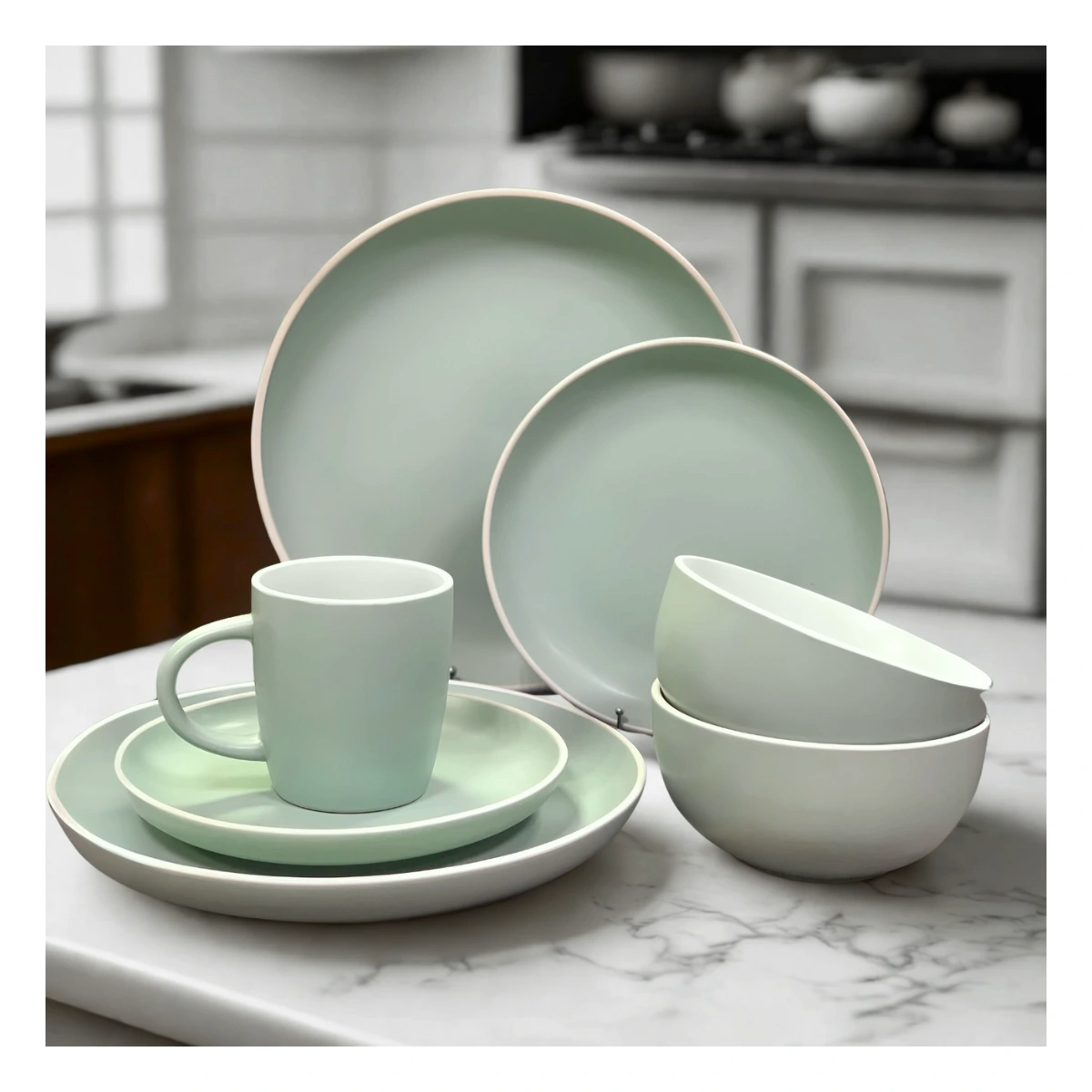 VAJILLA DE 16 PIEZAS DINNER SET COLOR VERDE_1