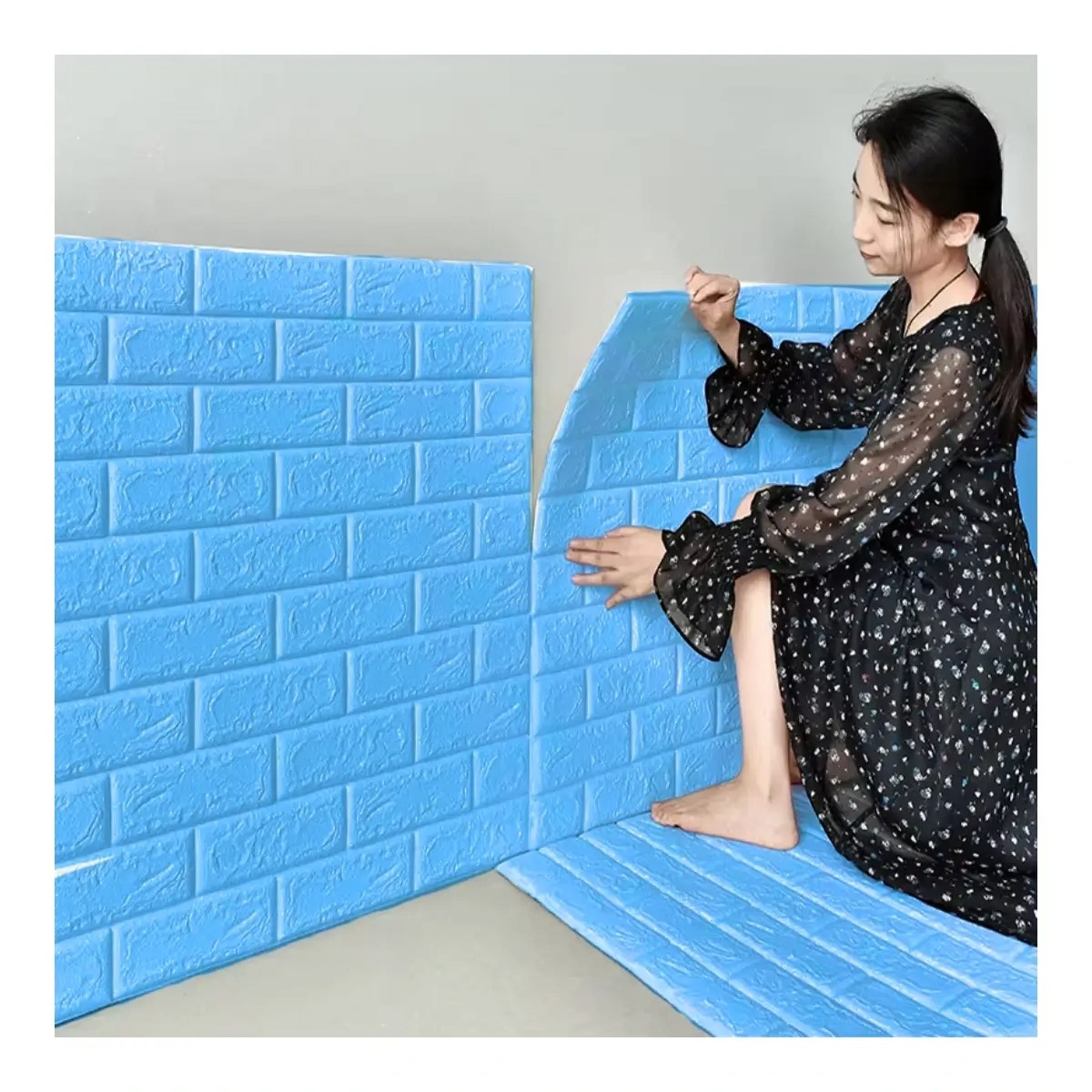 SET DE 6 LAMINAS DE RECUBR. ESPUMA P/PARED COLORES PASTEL 77x70 CM_0