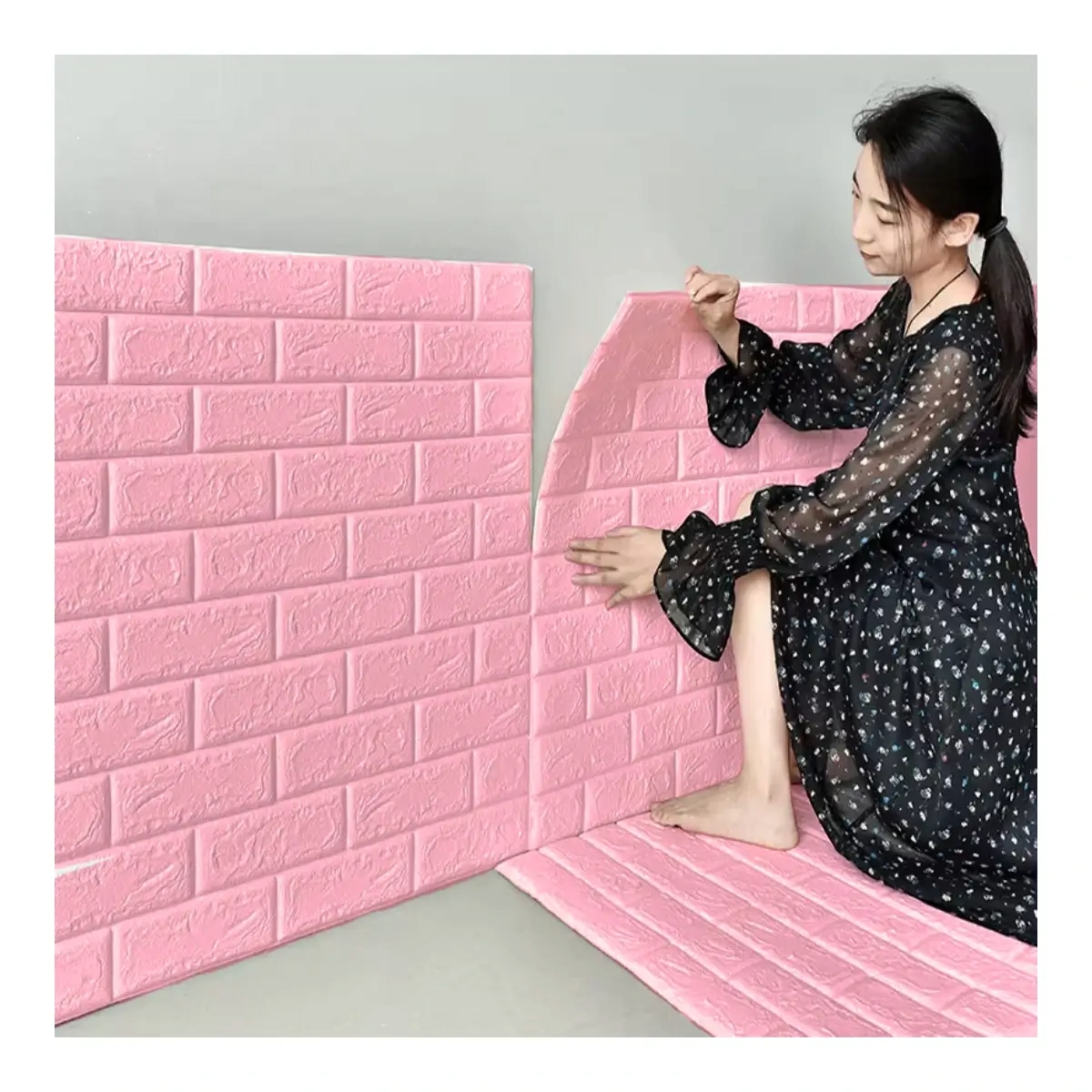 SET DE 6 LAMINAS DE RECUBR. ESPUMA P/PARED COLORES PASTEL 77x70 CM_1