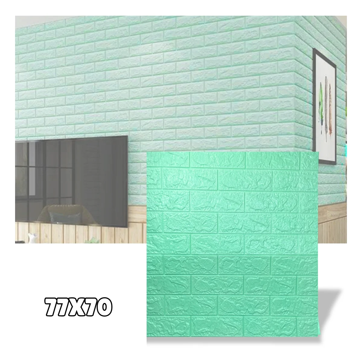 SET DE 6 LAMINAS DE RECUBR. ESPUMA P/PARED COLORES PASTEL 77x70 CM_2