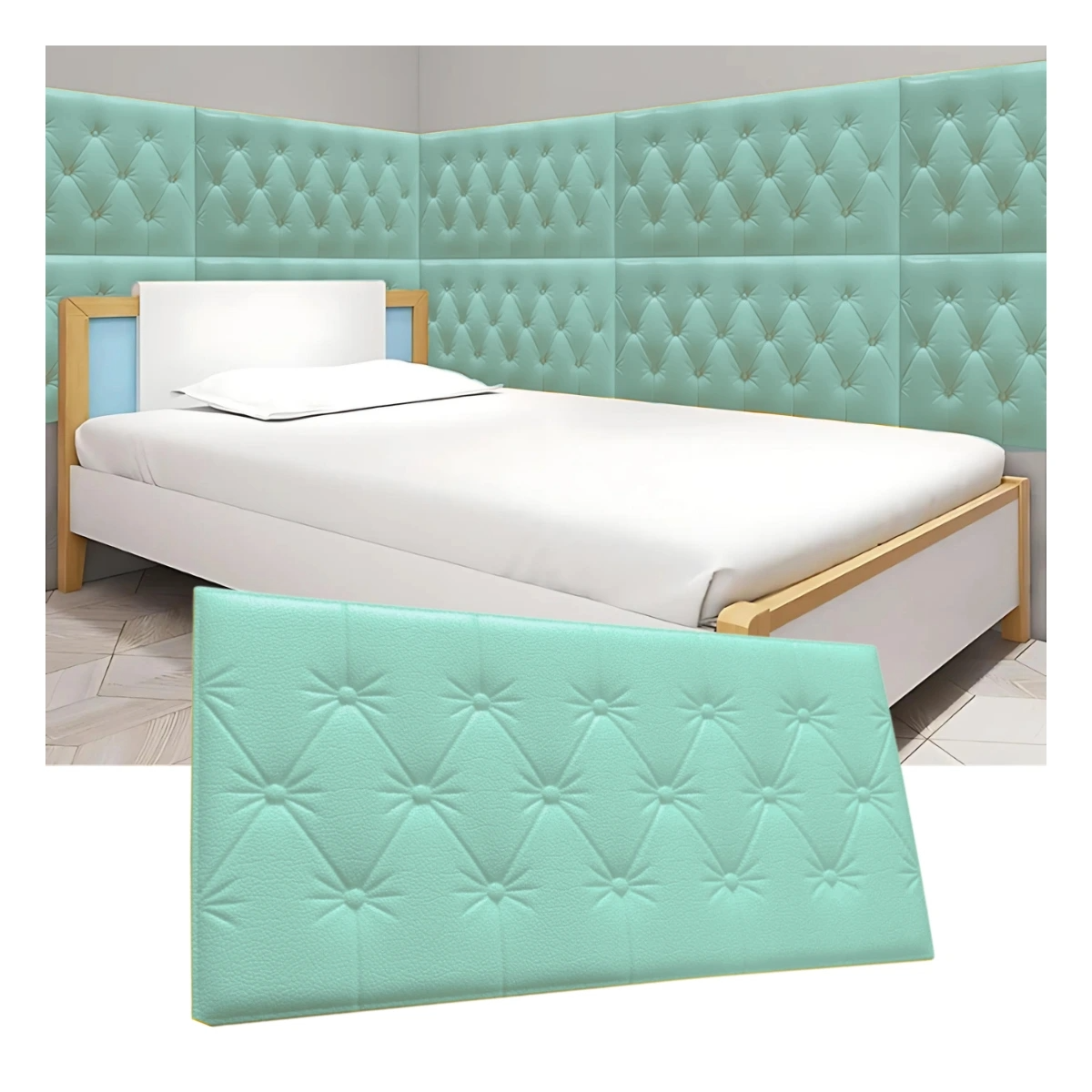 SET DE 5 LAMINAS DE RECUBR. ESPUMA P/PARED TIPO BOTON 70x35 CM_0