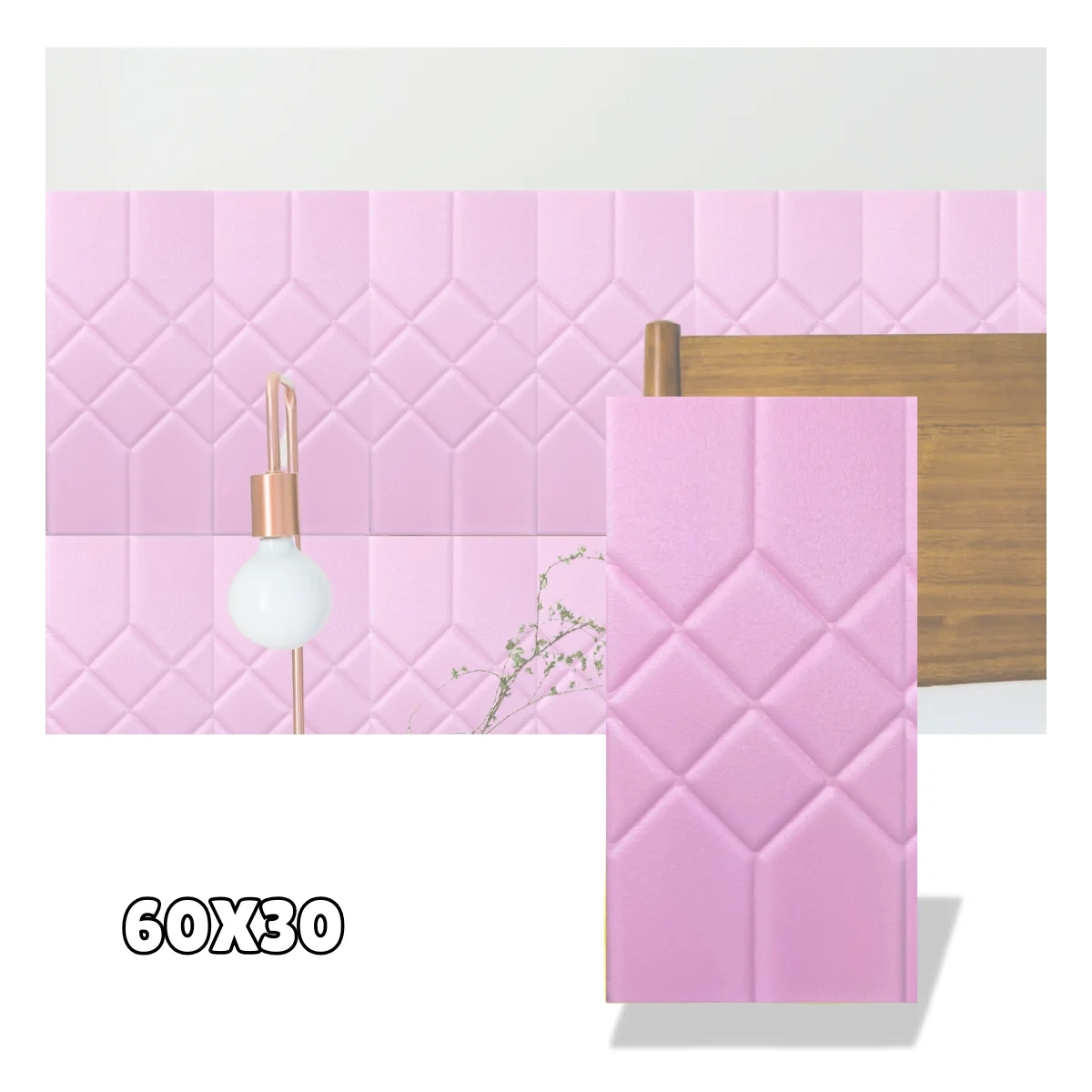 SET DE 5 LAMINAS DE RECUBR. ESPUMA P/PARED CUADROS 60x30 CM_2