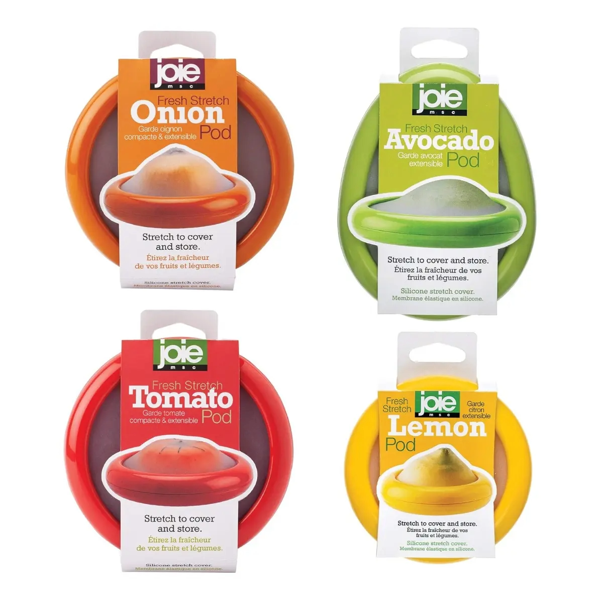 SET DE 4 ENVASES PARA ALIMENTE TOMATO/LEMON/AVOCADO/ONION_0