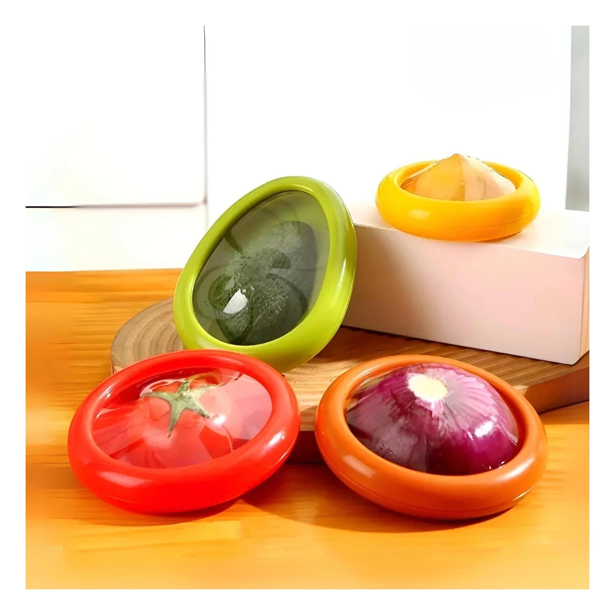 SET DE 4 ENVASES PARA ALIMENTE TOMATO/LEMON/AVOCADO/ONION_2