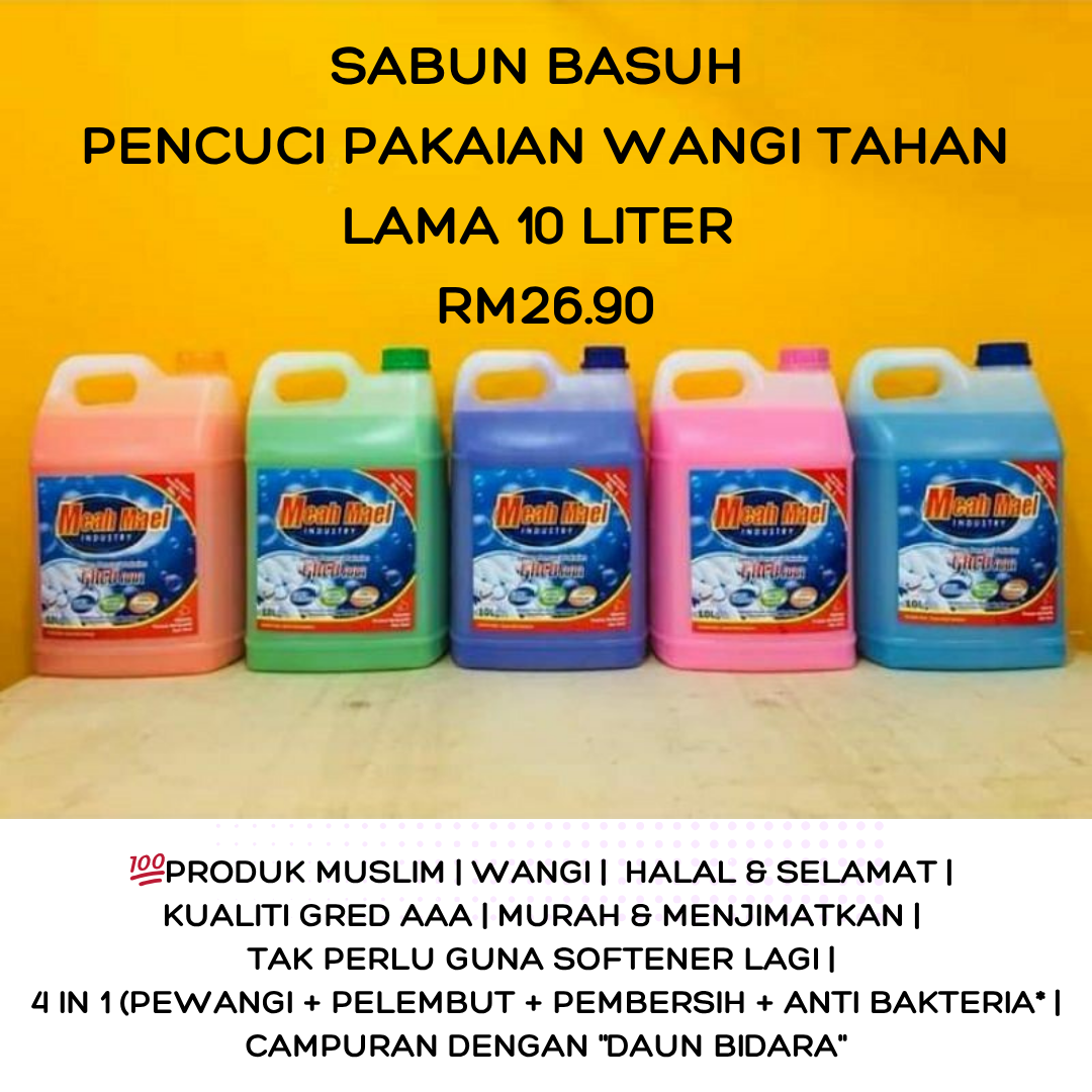 Sabun Basuh | Pencuci Pakaian Wangi | Tahan Lama | 10 Liter | RM26.90_0