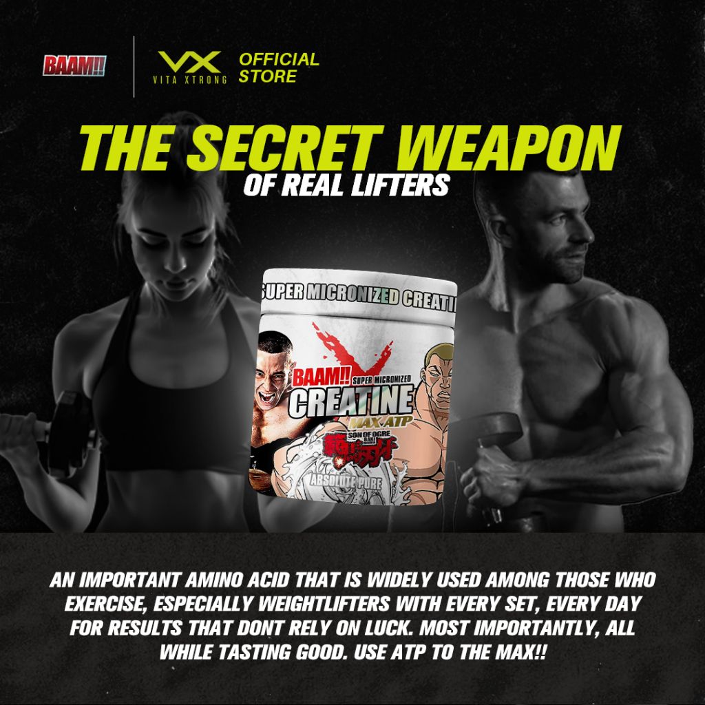 BAAM!! Creatine Monohydrate MAX ATP 500 300G (60 Servings) | Super Micronized Powder, Muscle Strenght & Recovery_3