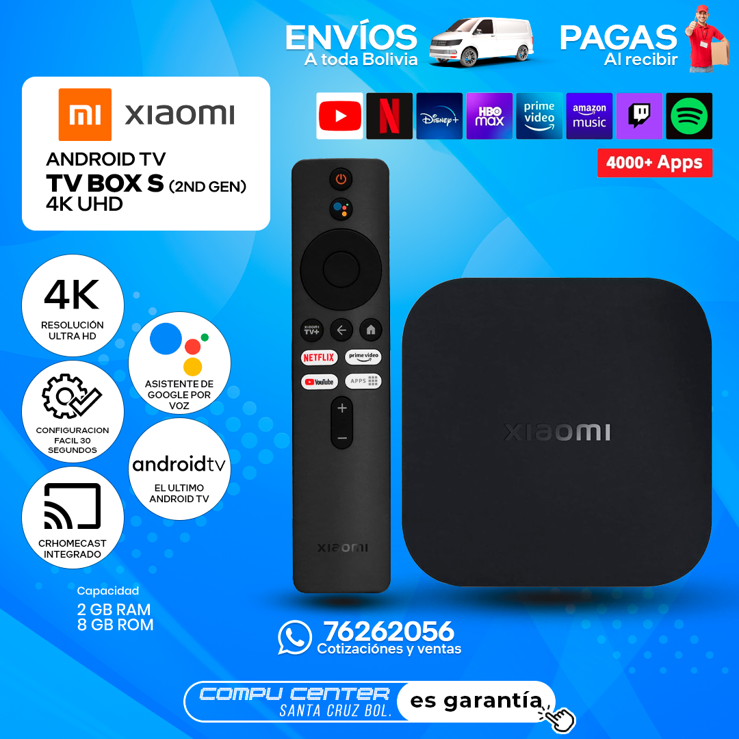 XIAOMI MI BOX S 2ND GEN 4K / ANDROID TV / RESOLUCION 4K_0