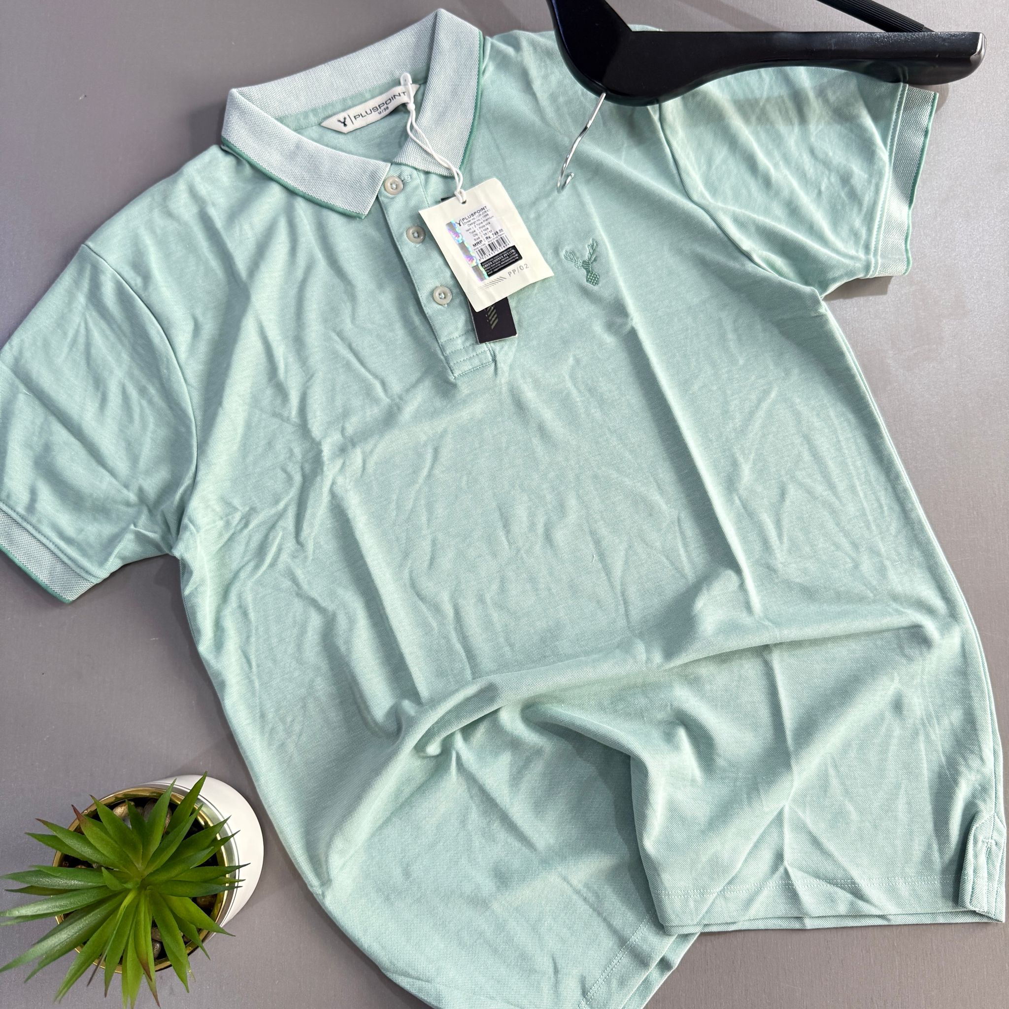 PLUS POINT POLO SHIRT - GREEN_1
