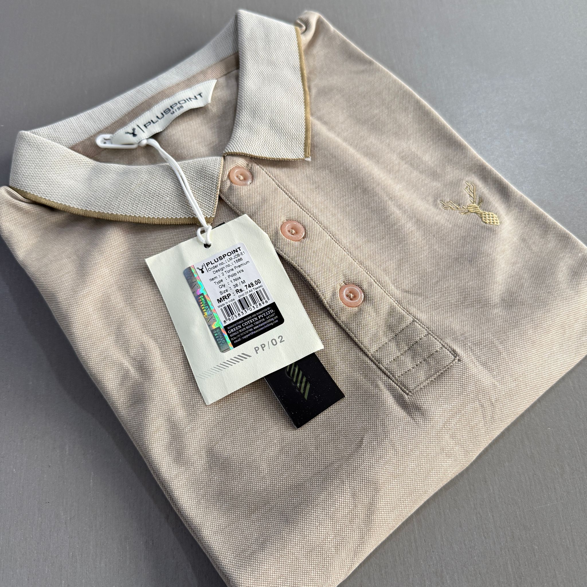 PLUS POINT POLO SHIRT - BEACH SAND_0