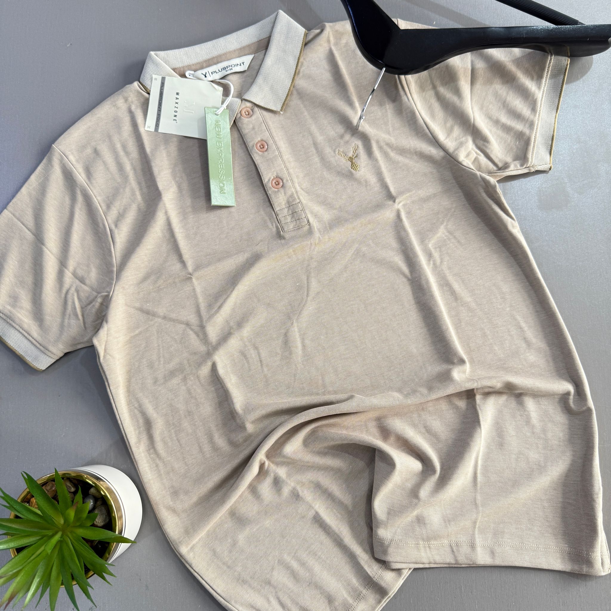 PLUS POINT POLO SHIRT - BEACH SAND_1