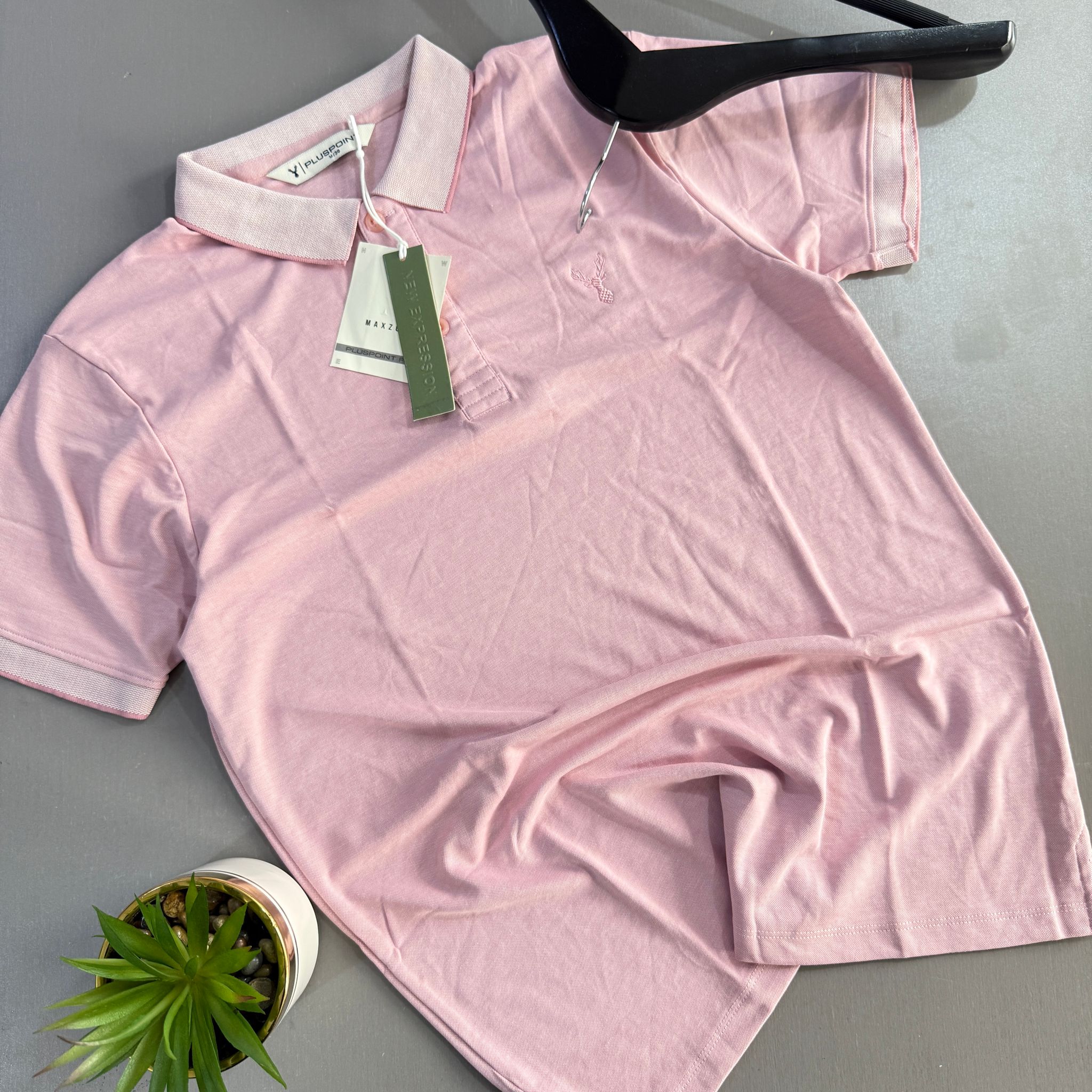 PLUS POINT POLO SHIRT - BABY PINK_1