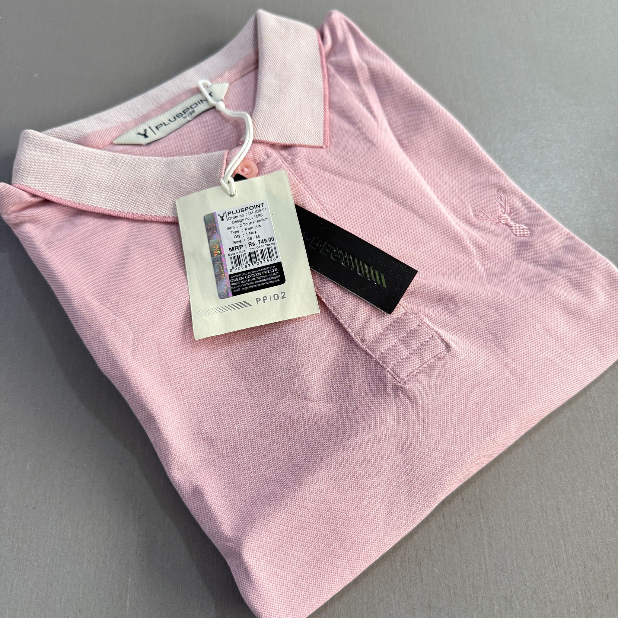 PLUS POINT POLO SHIRT - BABY PINK_0