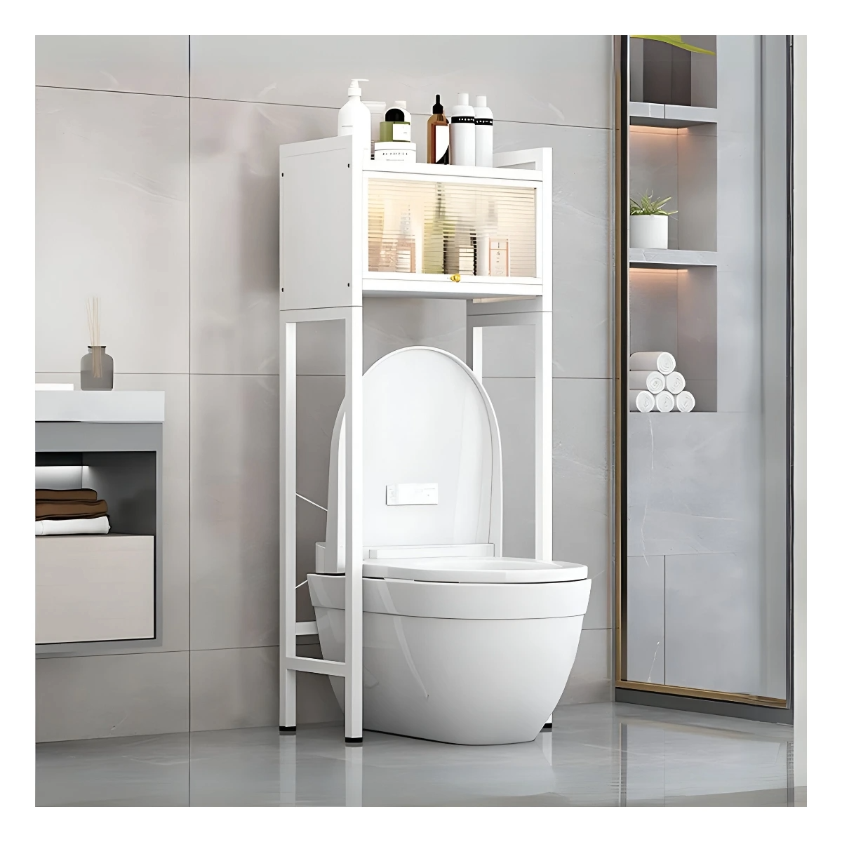 ORGANIZADOR RACK PARA TOILET INODORO *C/PUERTA* 50x25x135_1