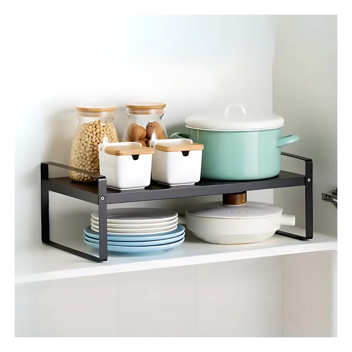 ORGANIZADOR RACK PARA COCINA 1 BDJA. AJUST. DELGADO 31-55*21*18 CM_2