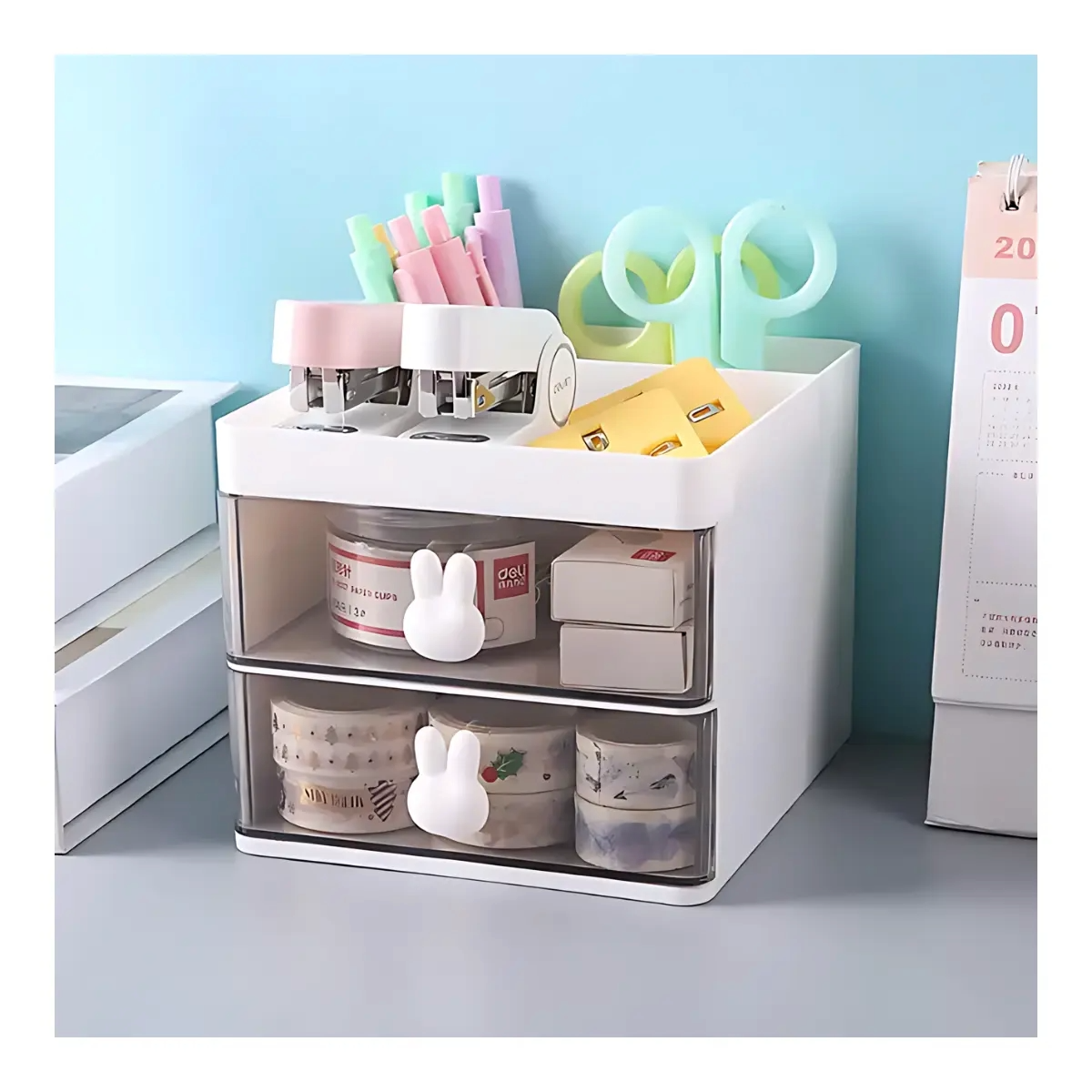 ORGANIZADOR PLAST 2 GAVETA 12*16*11.5CM_1