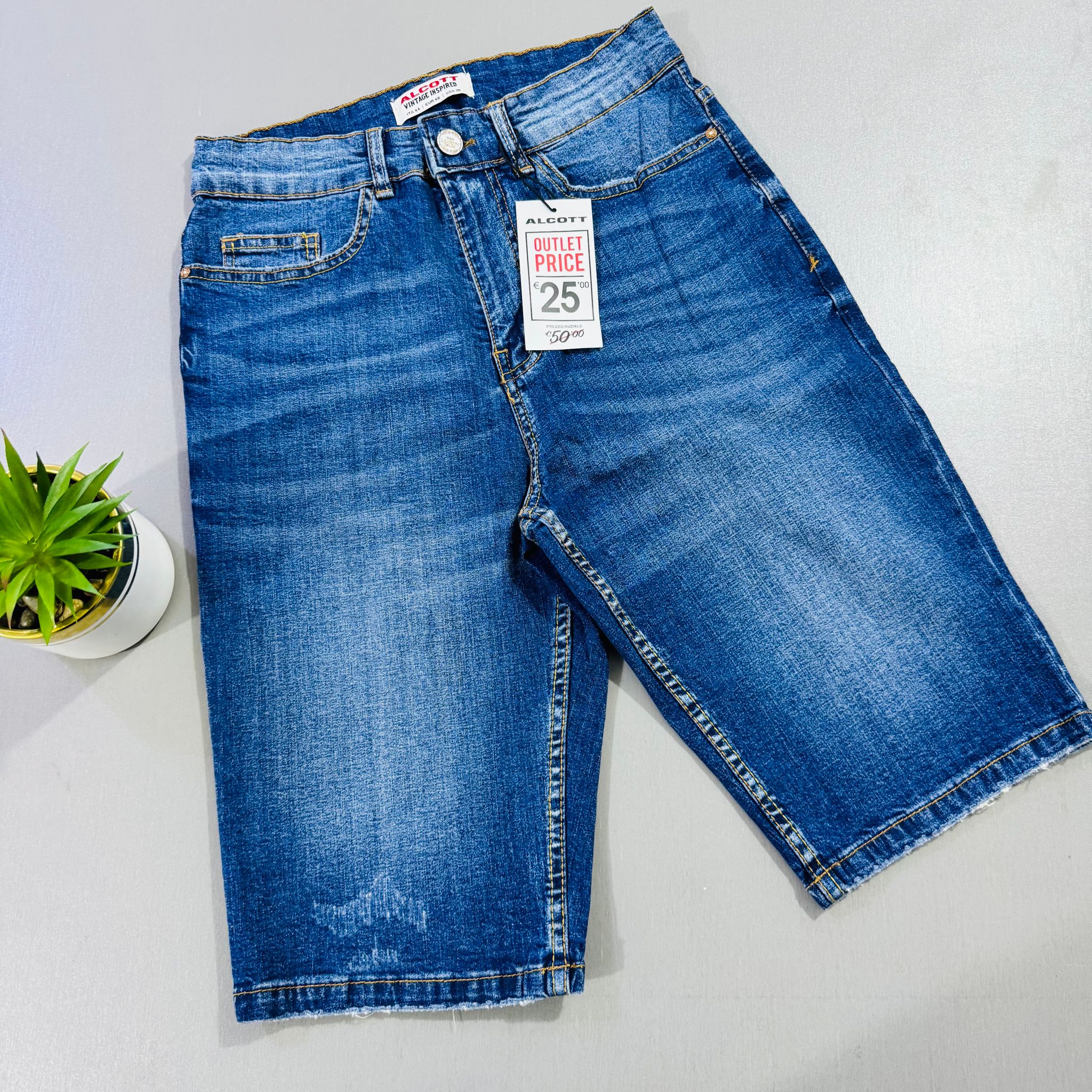 JEANS SHORTS ALCOTT THREE QUARTERED - BLUE _0
