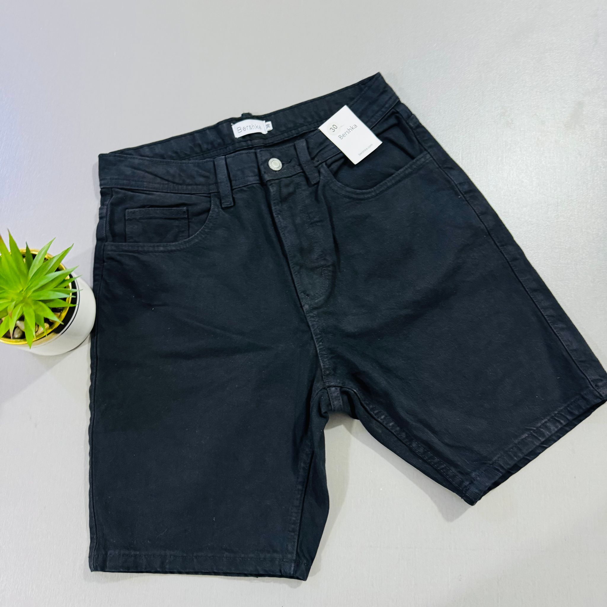JEANS SHORTS BERSHKA - BLACK_0