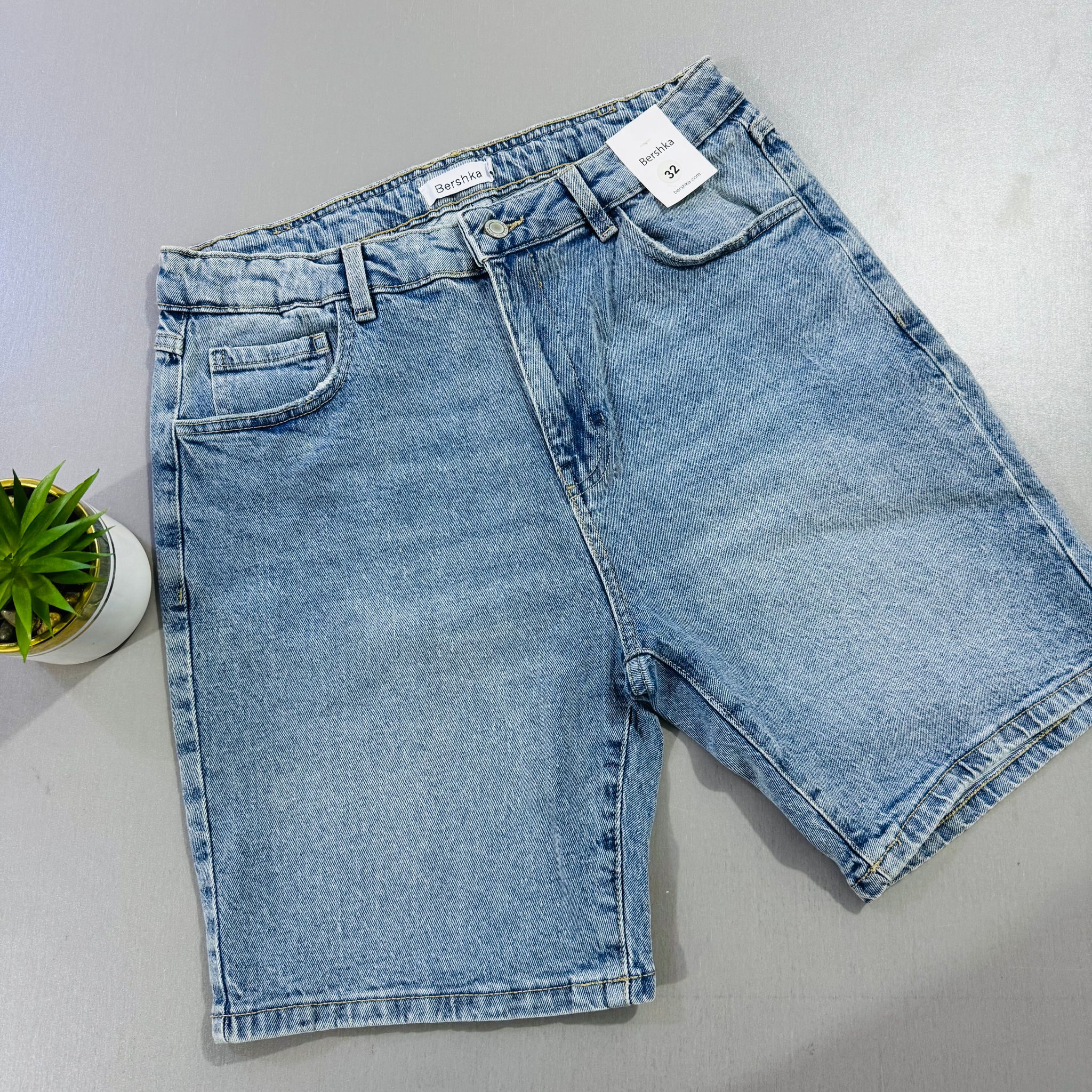 JEANS SHORTS DENIM - FADED BLUE _0