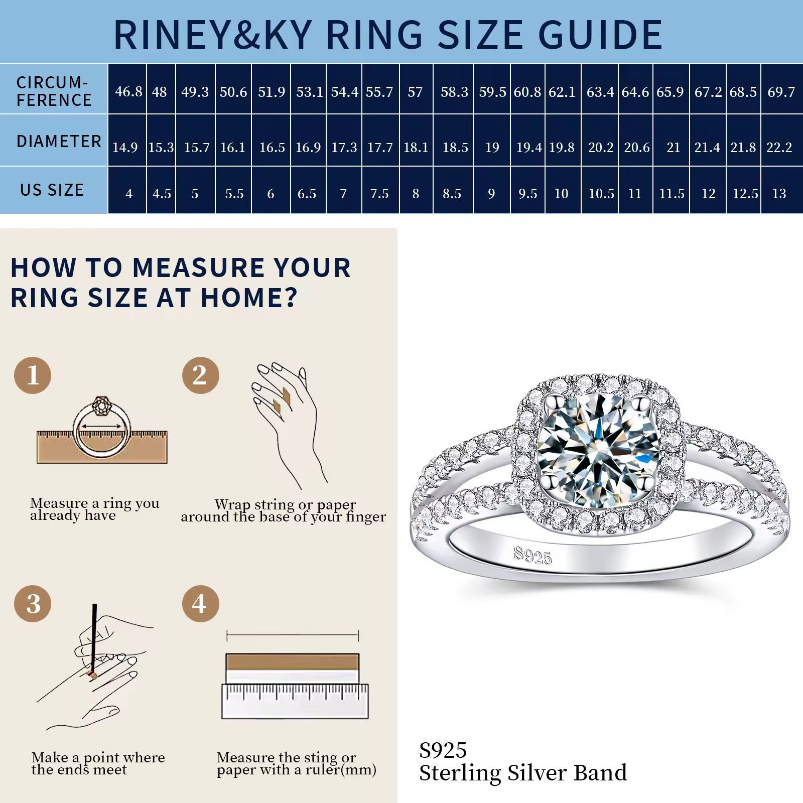 925 Sterling Silver Ring Jewelry Woman Round Cut Moissanite Rings Trendy Silver Plated Engagement Rings_2