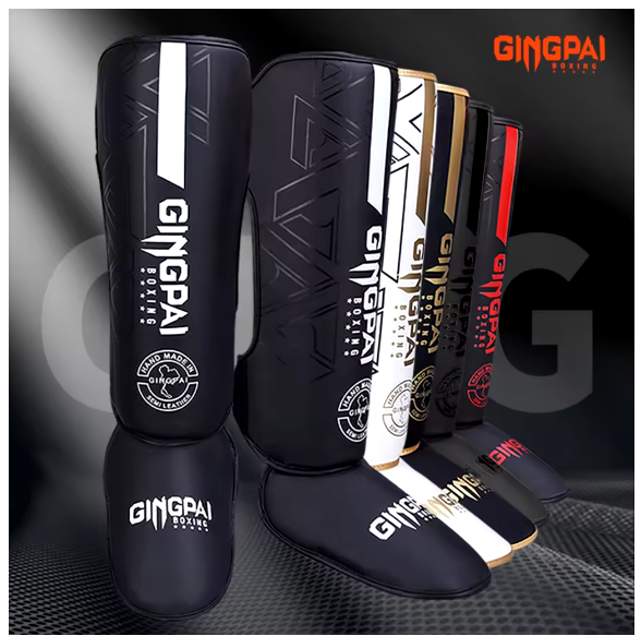 Boxing Shin Guards 2 Pcs Red GINGPAI MMA , Muay Thai , Kick Boxing , Karate , Protective Gear _3