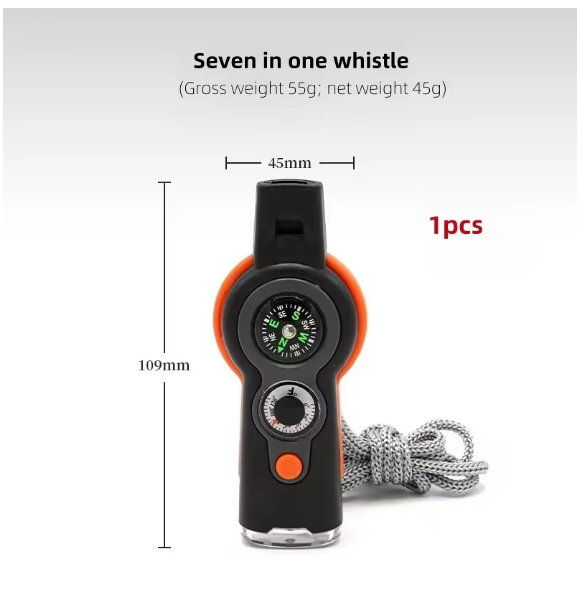 Outdoor Camping 7-In-1 Multi-Function Whistle (Survival and Safety Whistle) For Hiking._3