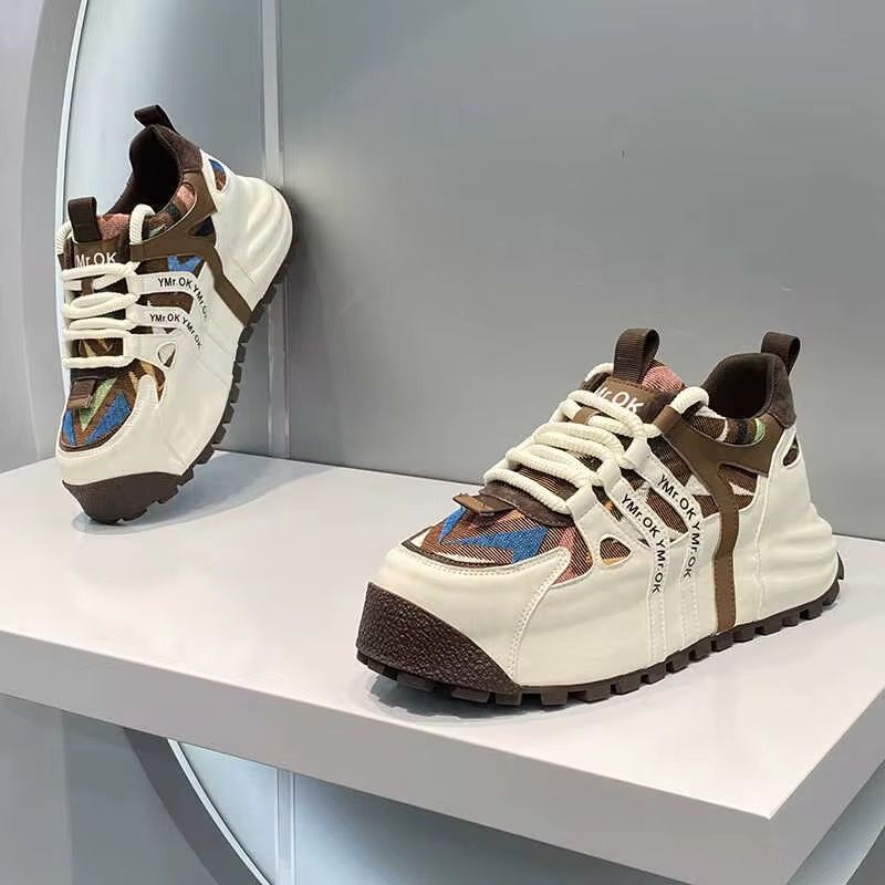 New Design Spring Autumn Retro Thick Insole Shoes Plus Size Breathable Soft Walking Summer Sports Running Men's Sneakers Shoes_1