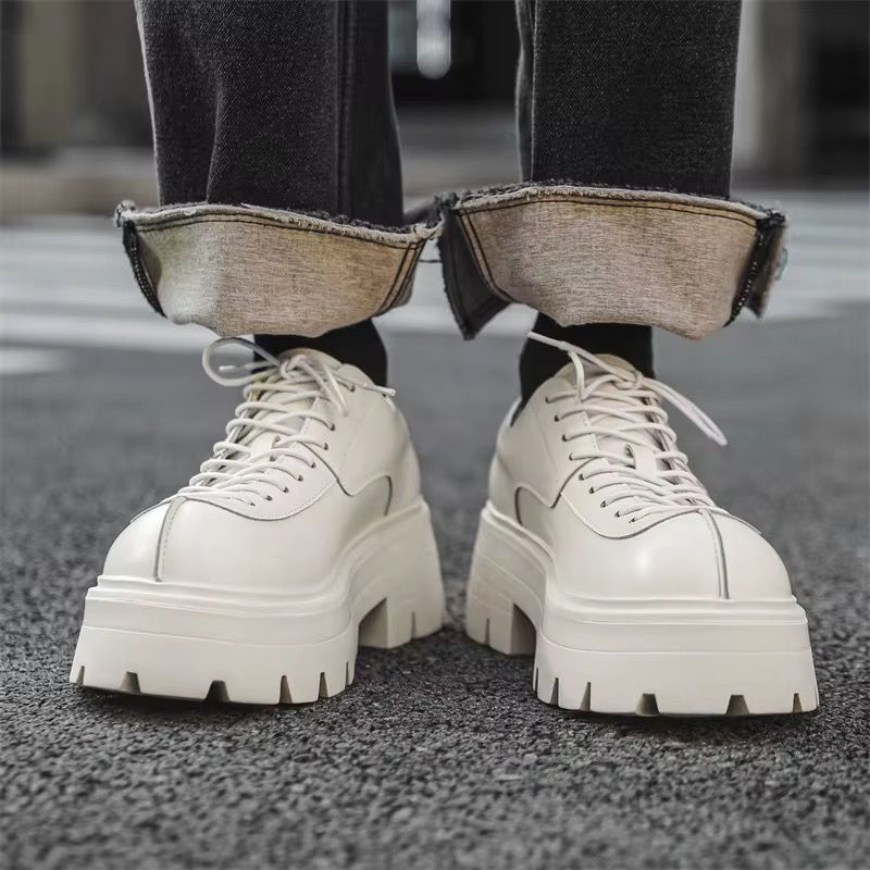 24312-J New Trend Men's Lace up Casual Round Toe Platform Shoes_4