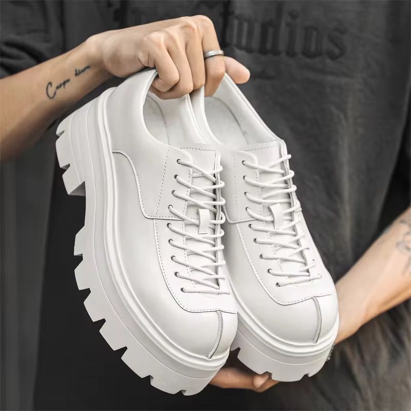 24312-J New Trend Men's Lace up Casual Round Toe Platform Shoes_0