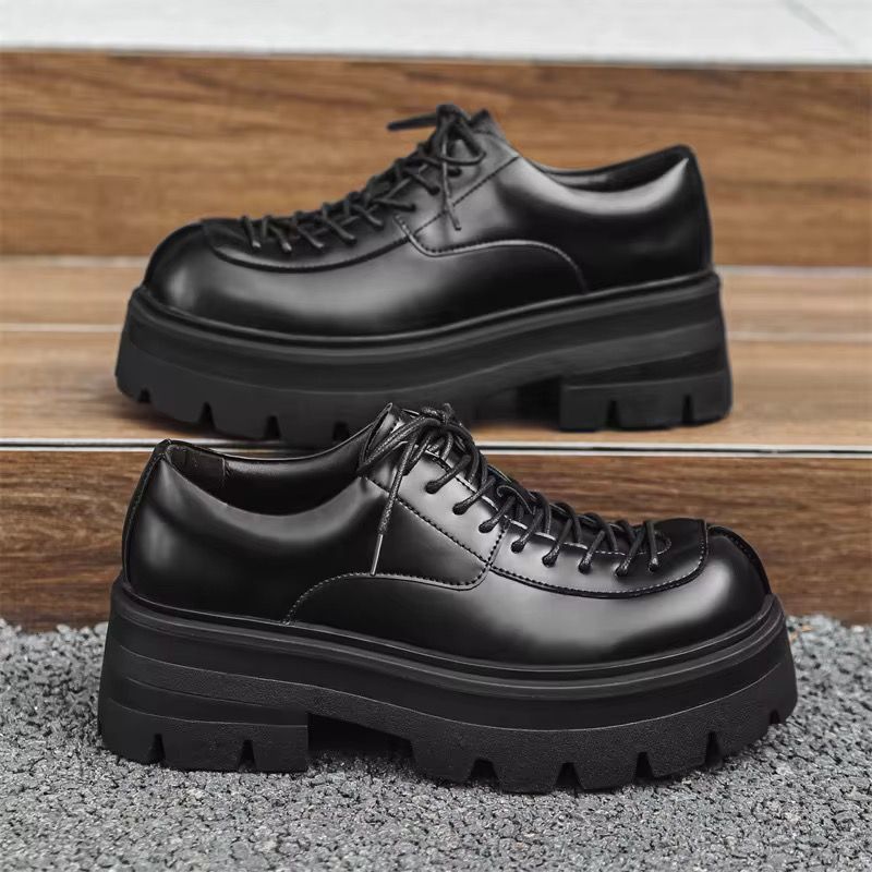 24312-J New Trend Men's Lace up Casual Round Toe Platform Shoes_1