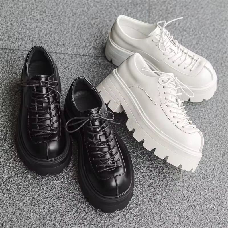 24312-J New Trend Men's Lace up Casual Round Toe Platform Shoes_3