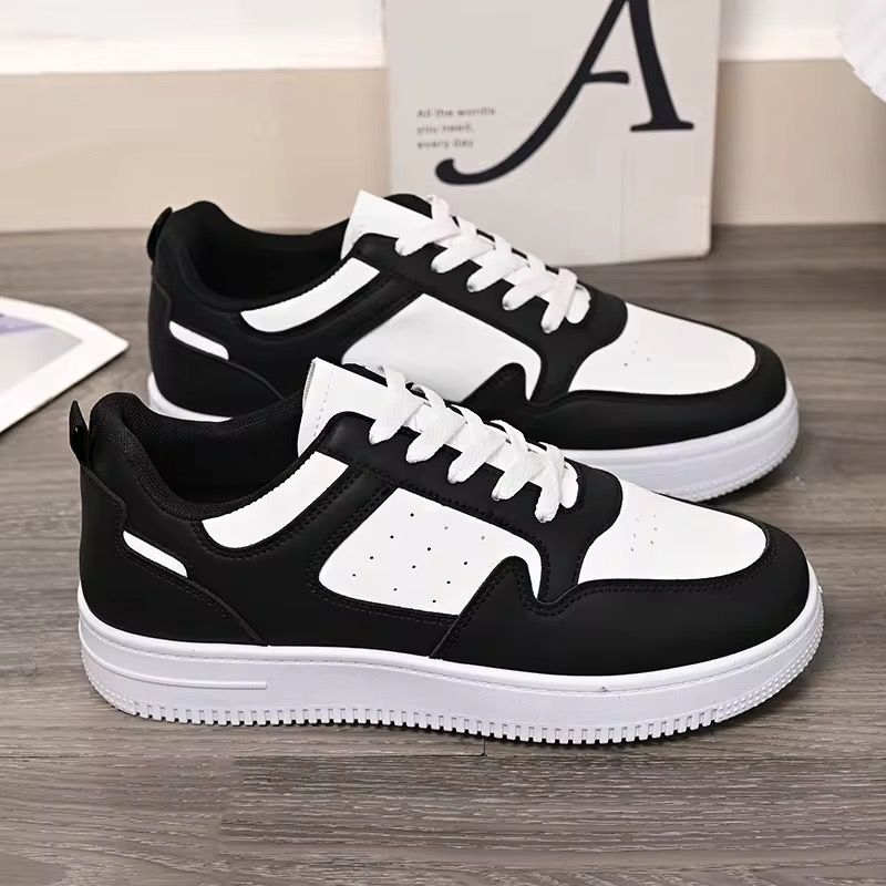Men's New Breathable White Shoes, Trendy and Versatile Thick Soled Sneakers for Male Students, Casual Board Shoes_3