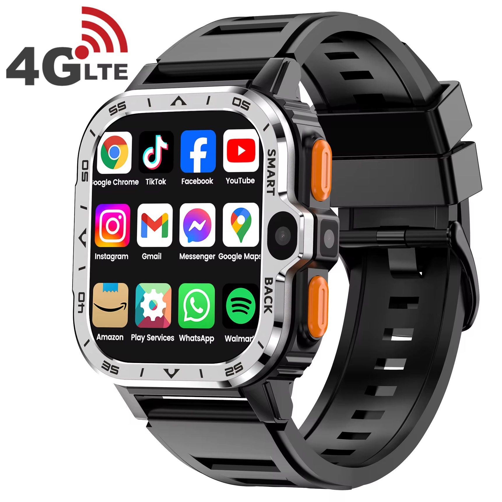 PGD 4G Android Smart Phone Watch RAM 4GB ROM 64GB SIM Card Dual Camera WiFi GPS Waterproof Heart Rate Smartwatch_0