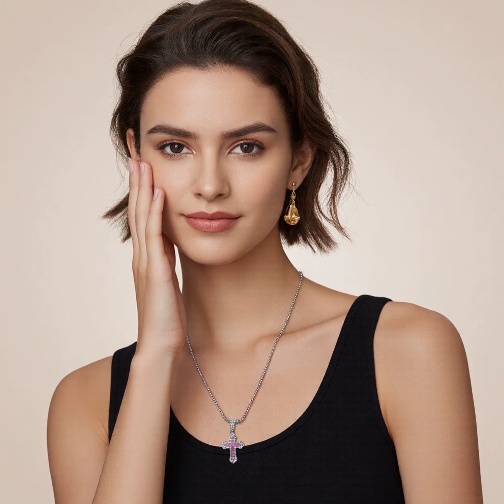 Cross NecklaceFashion Jewelry Small Cross Pendant With Chain Necklace Simple Faith Jewelry Christmas Gift for Men Women_2