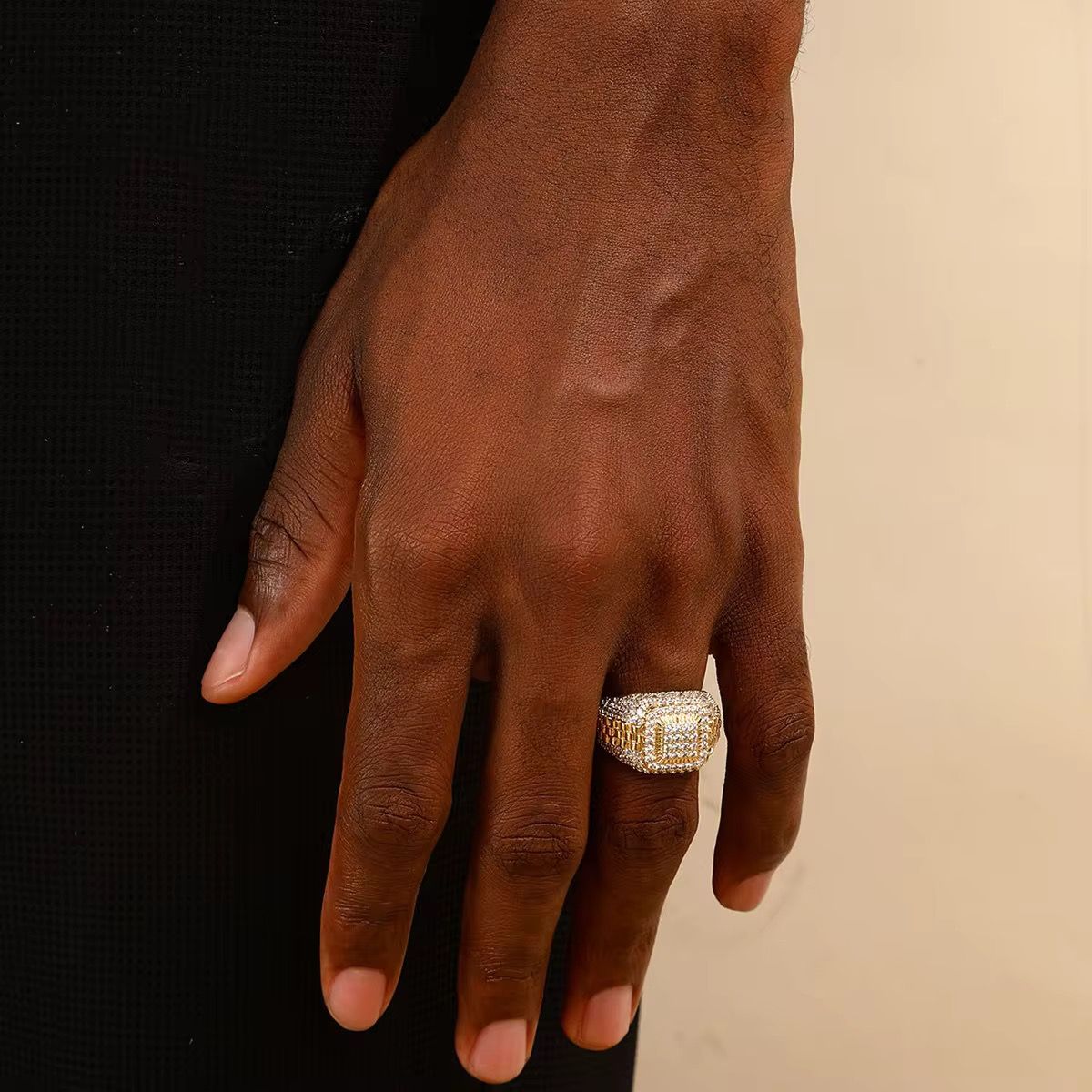 Fashion Jewelry Men Rings Zircon Diamond Ring for Wedding Engagement Party Anniversary Hip Hop Rings for Men_1