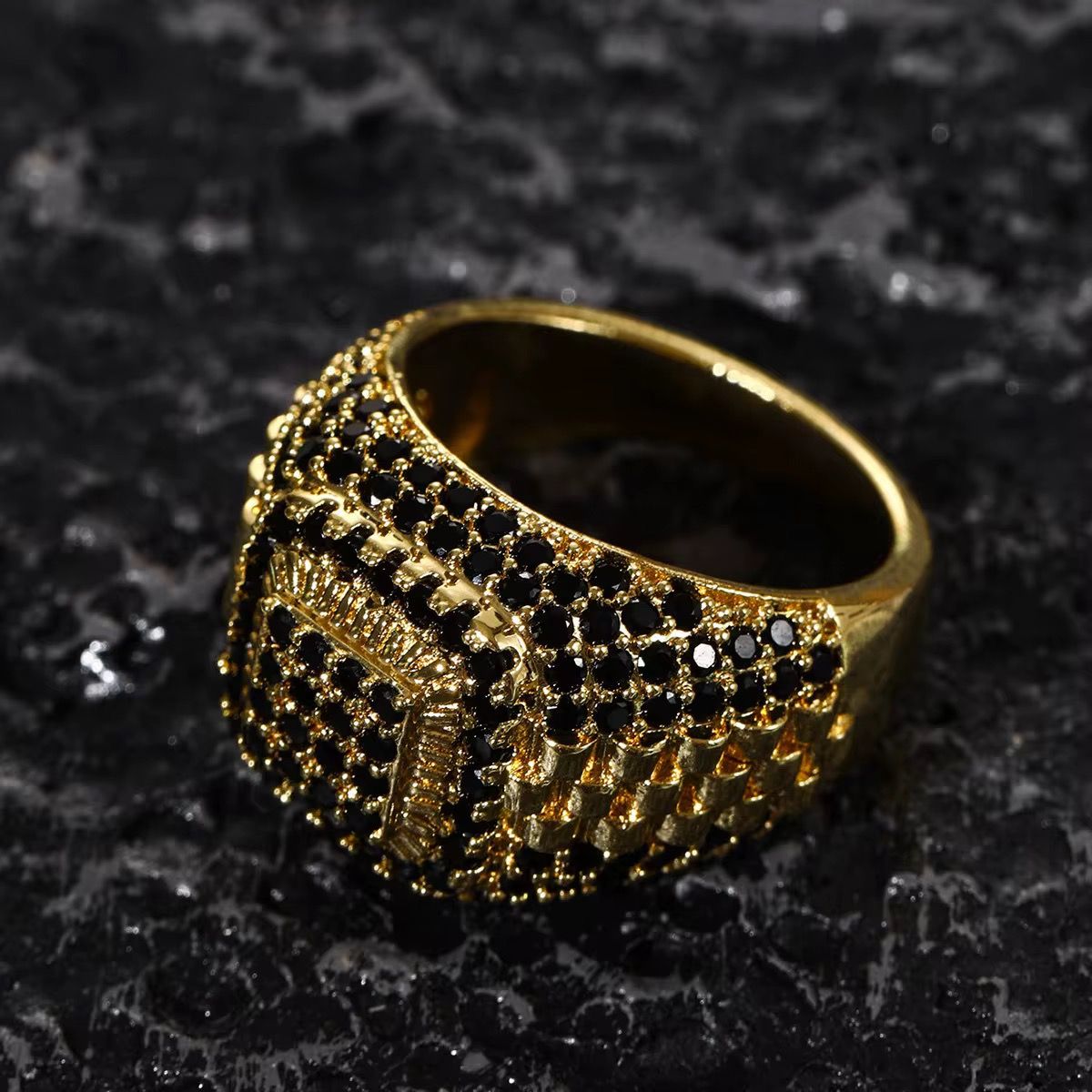 Fashion Jewelry Men Rings Zircon Diamond Ring for Wedding Engagement Party Anniversary Hip Hop Rings for Men_3