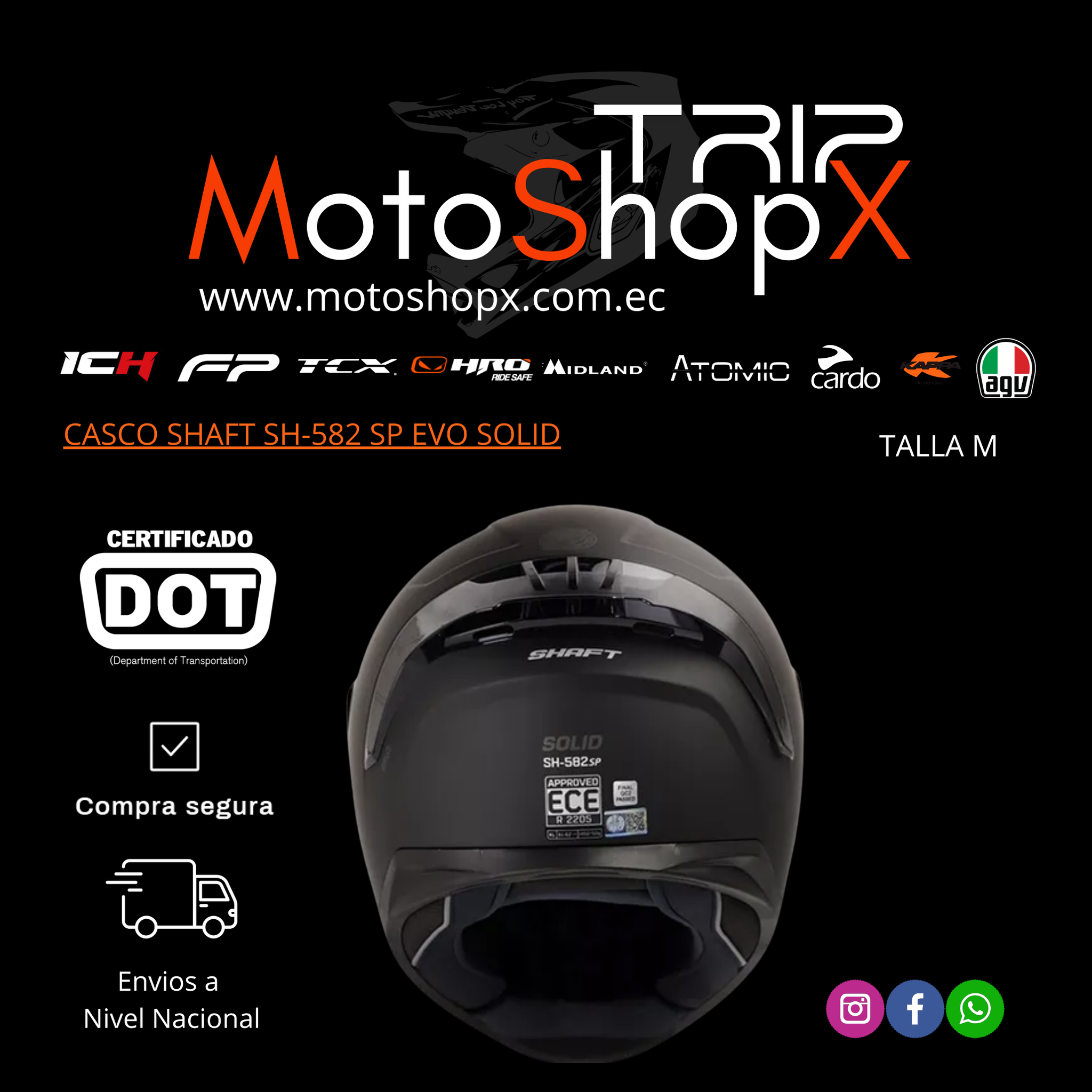 CASCO SHAFT SH-582 SP EVO SOLID NEGRO VISOR TRANSPARENTE_3