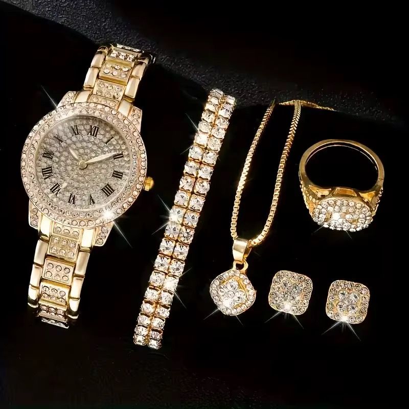 Best Selling Luxury Women's Quartz Watch Full Diamond Bracelet Roman Numeral Alloy Case-Casual Style 32mm Dial Diameter Hangzhou_2