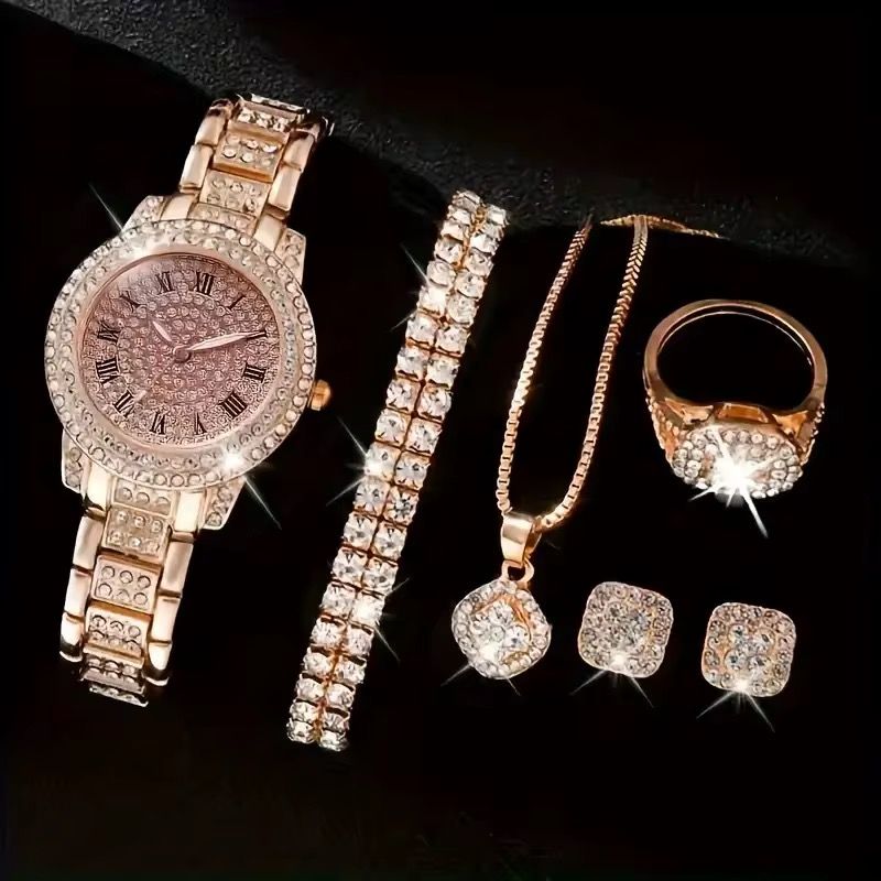 Best Selling Luxury Women's Quartz Watch Full Diamond Bracelet Roman Numeral Alloy Case-Casual Style 32mm Dial Diameter Hangzhou_1
