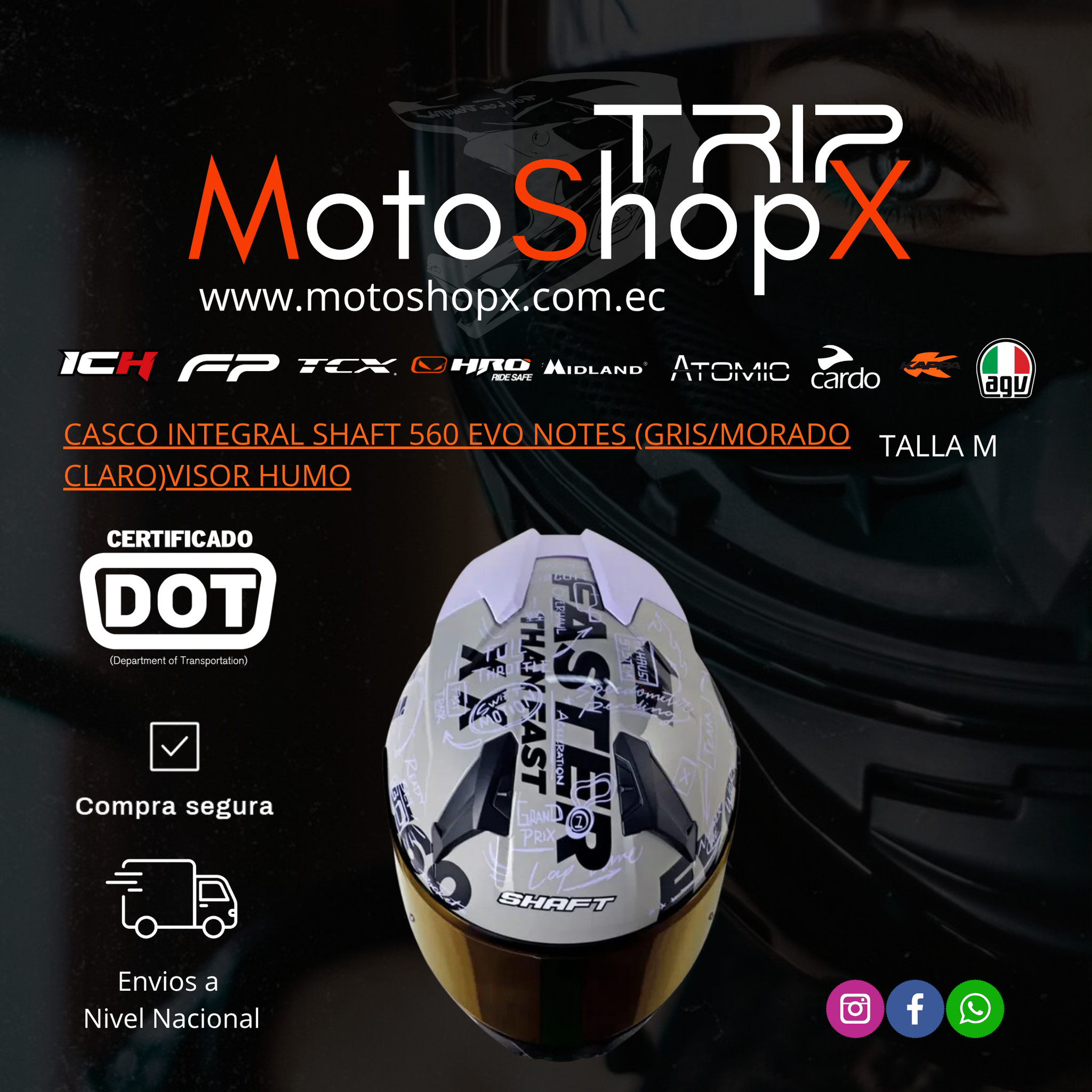CASCO INTEGRAL SHAFT 560 EVO NOTES (GRIS/MORADO CLARO)VISOR HUMO_3