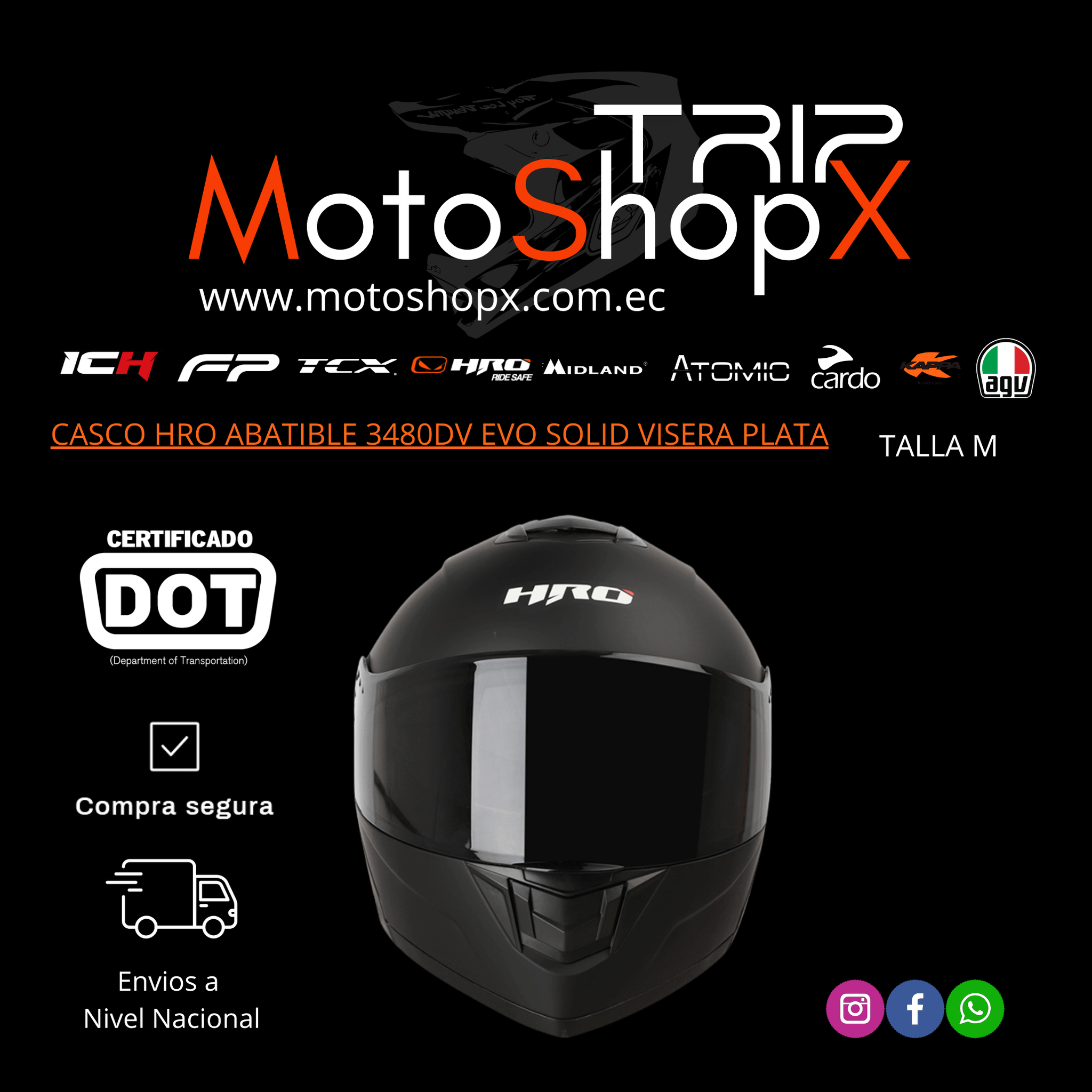 CASCO HRO ABATIBLE 3480DV EVO SOLID VISERA PLATA_2