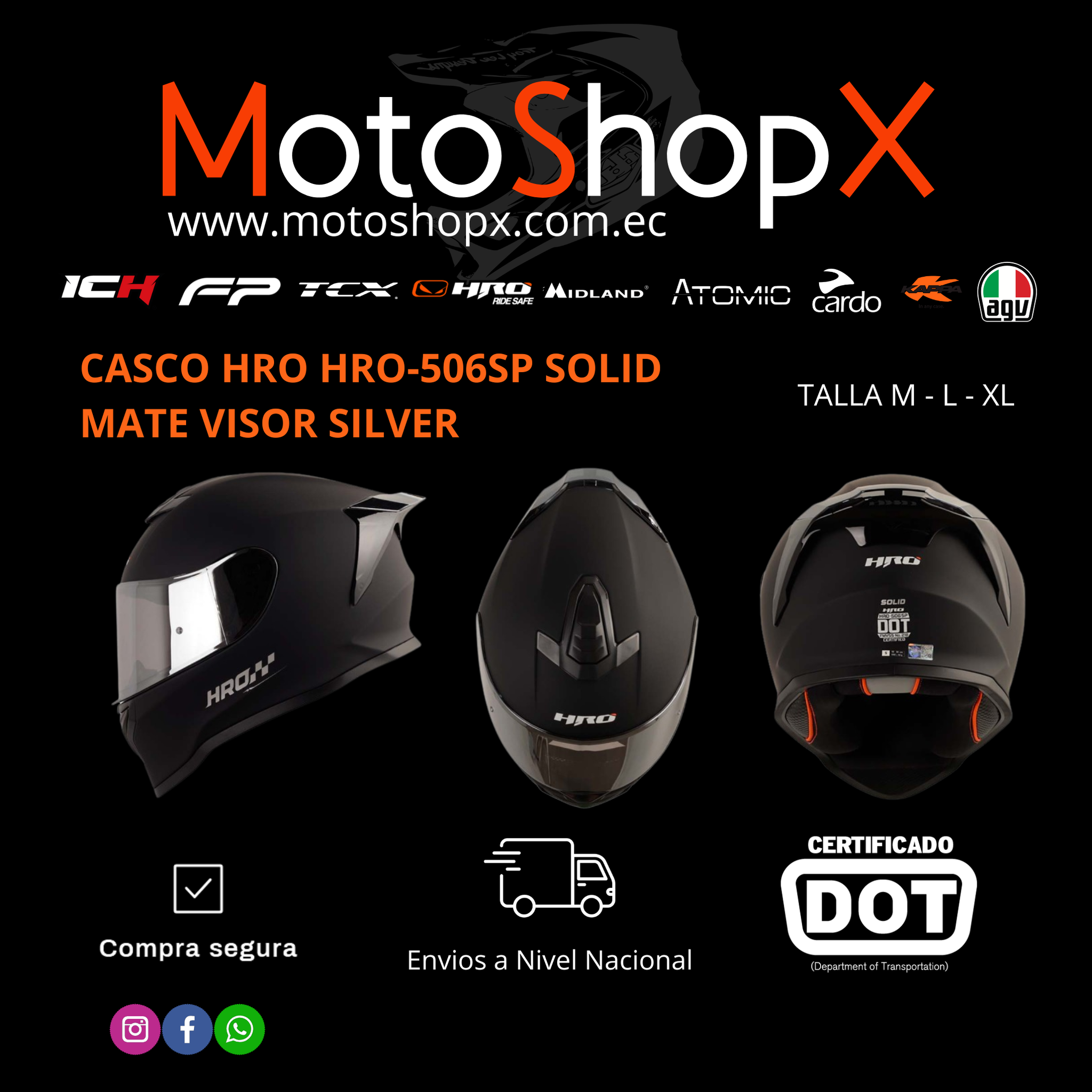 CASCO HRO HRO-506SP SOLID MATE VISOR SILVER_0