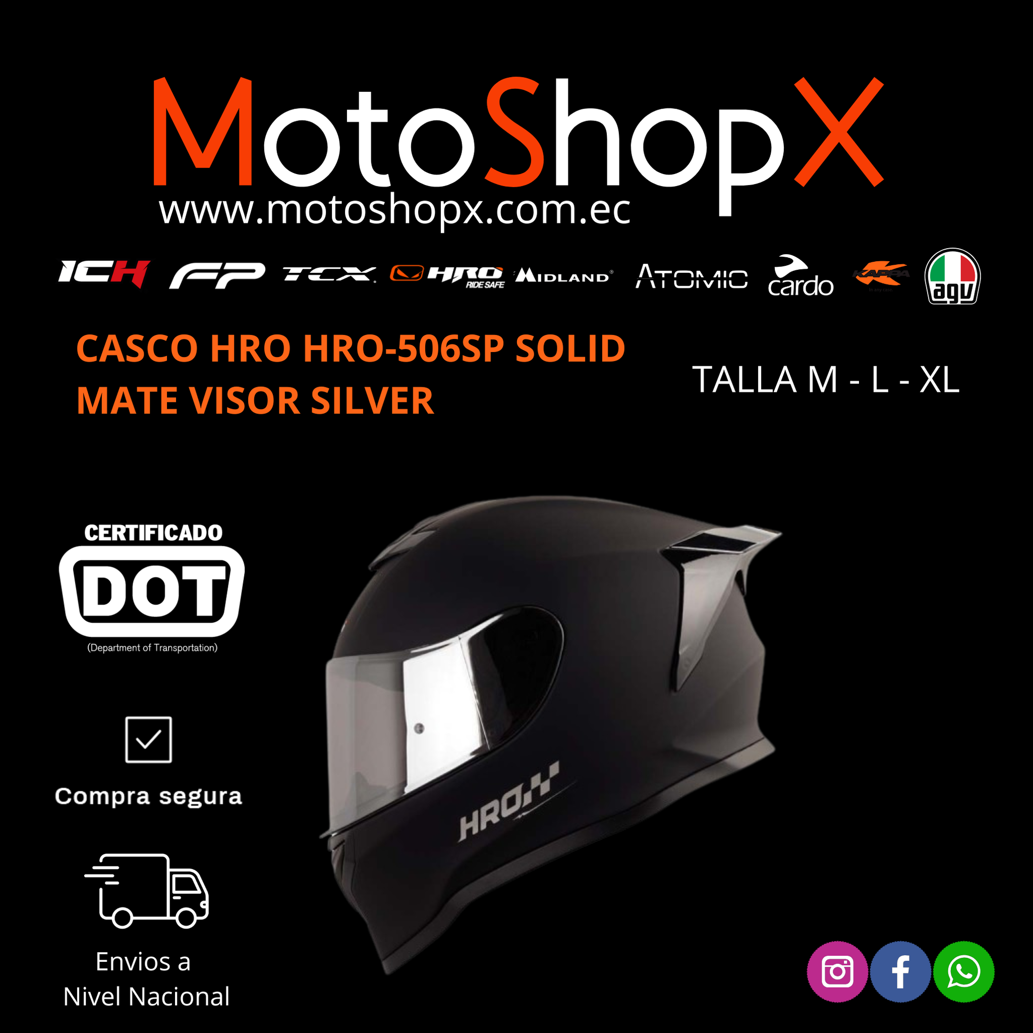 CASCO HRO HRO-506SP SOLID MATE VISOR SILVER_1