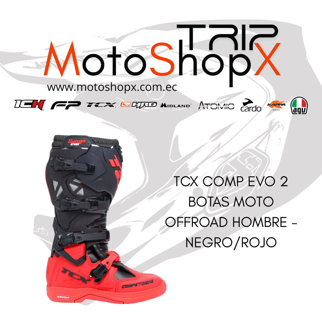 BOTA COMP EVO 2 BOTAS MOTO OFFROAD HOMBRE - NEGRO/ROJO_1