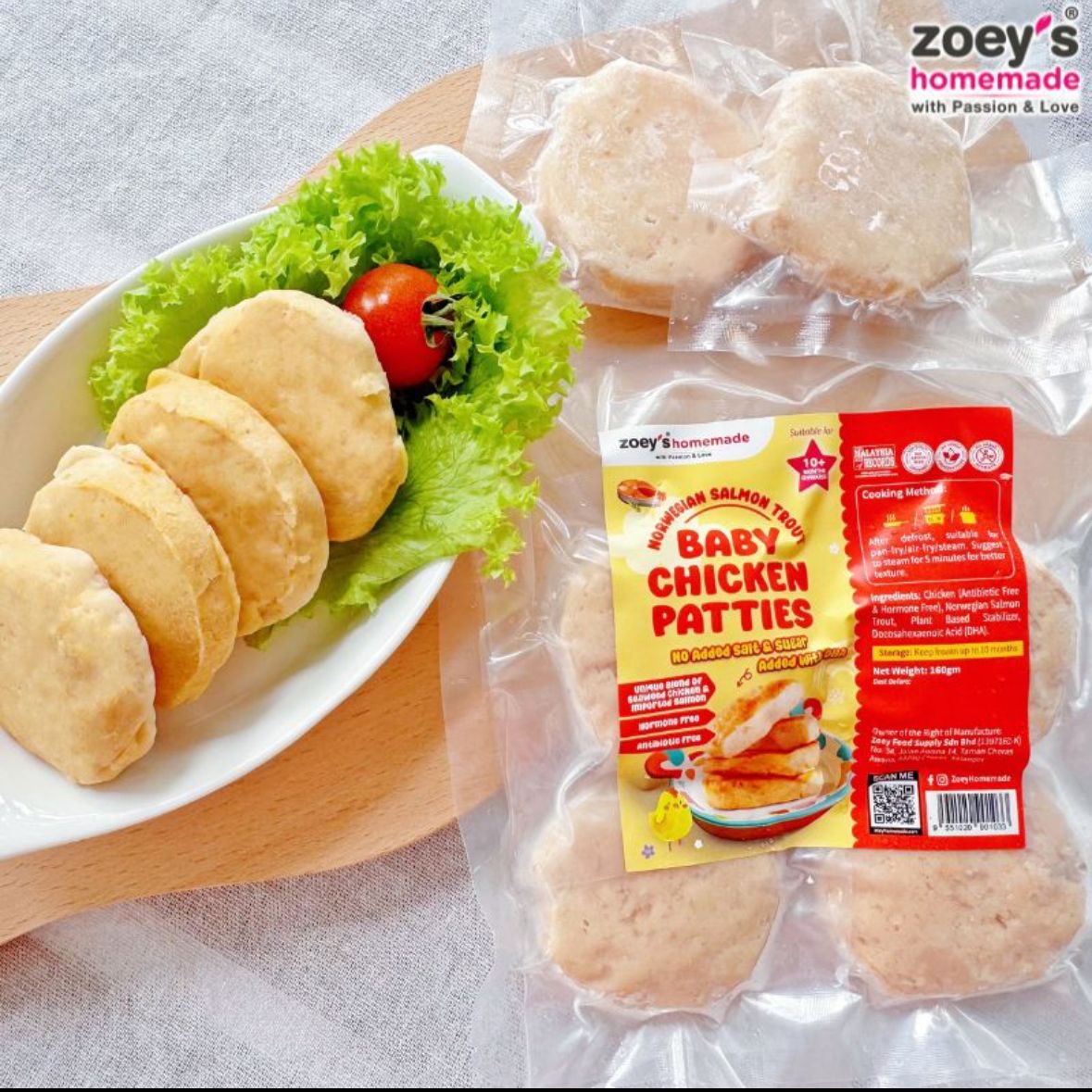 Zoey Baby Salmon Chicken Patties (4pcs) _0