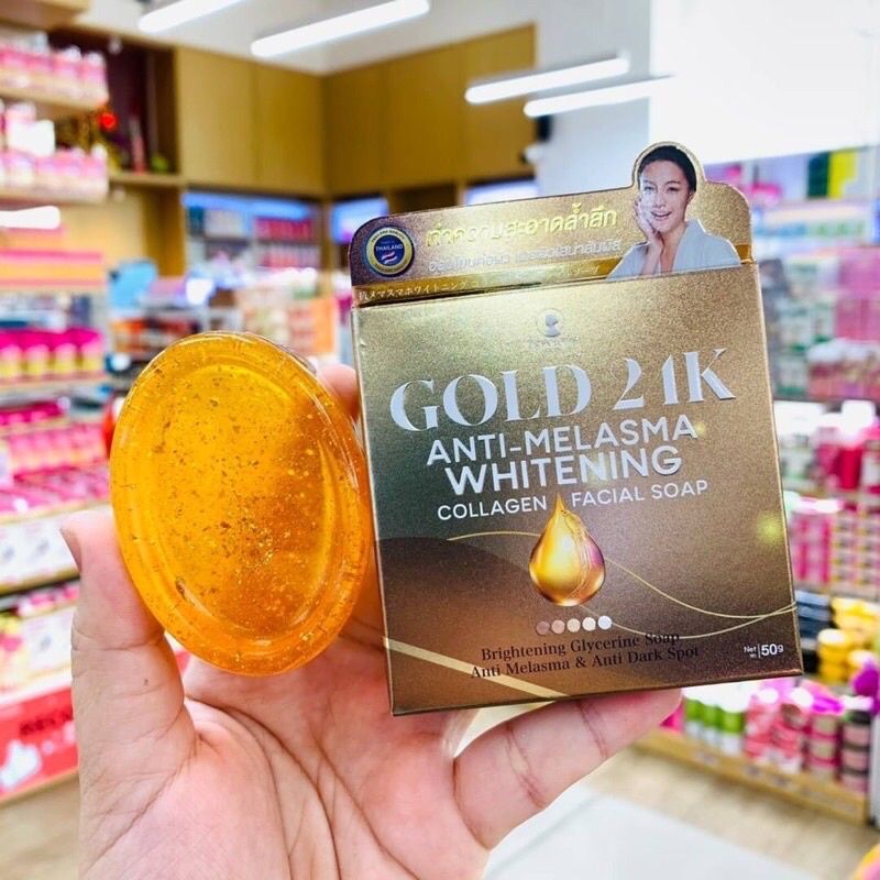 Precious Skin Gold 24k Whitening Anti-Melasma Collagen Facial Soap 50g_0