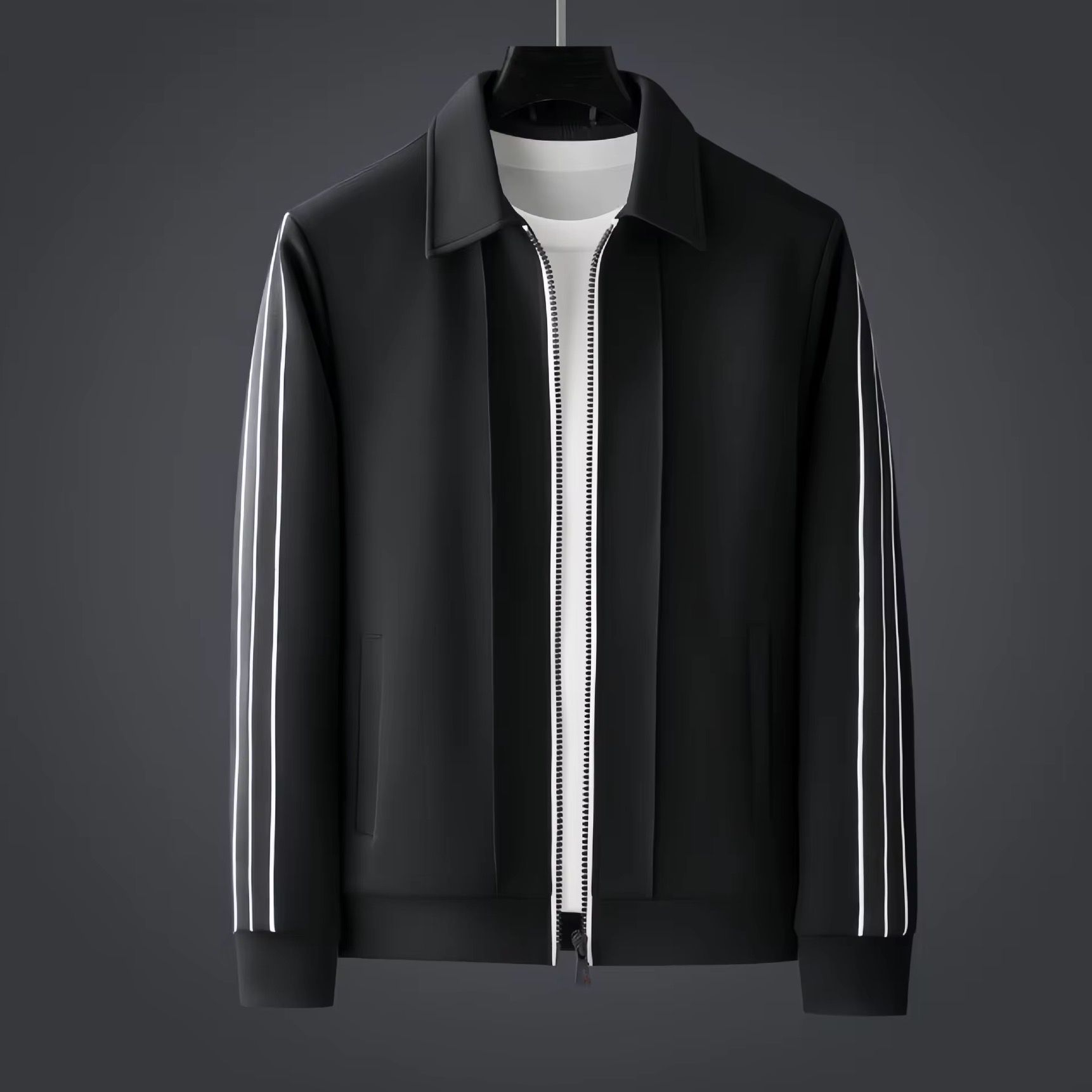 Ohsisa 2025 Spring and Autumn Sports Set Casual Collar Long Sleeve Zipper Cardigan Sweatshirt Loose Sport Two Piece Set_4