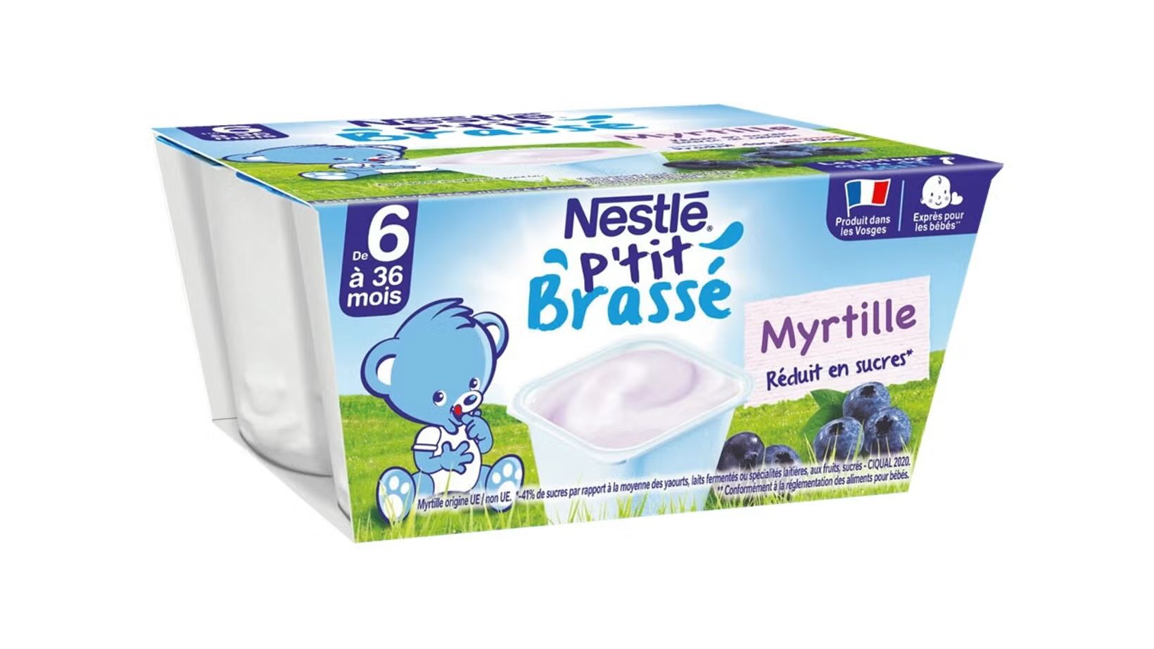Nestlé P'tit Brassé Myrtille (4x100g), Dès 6 mois_0